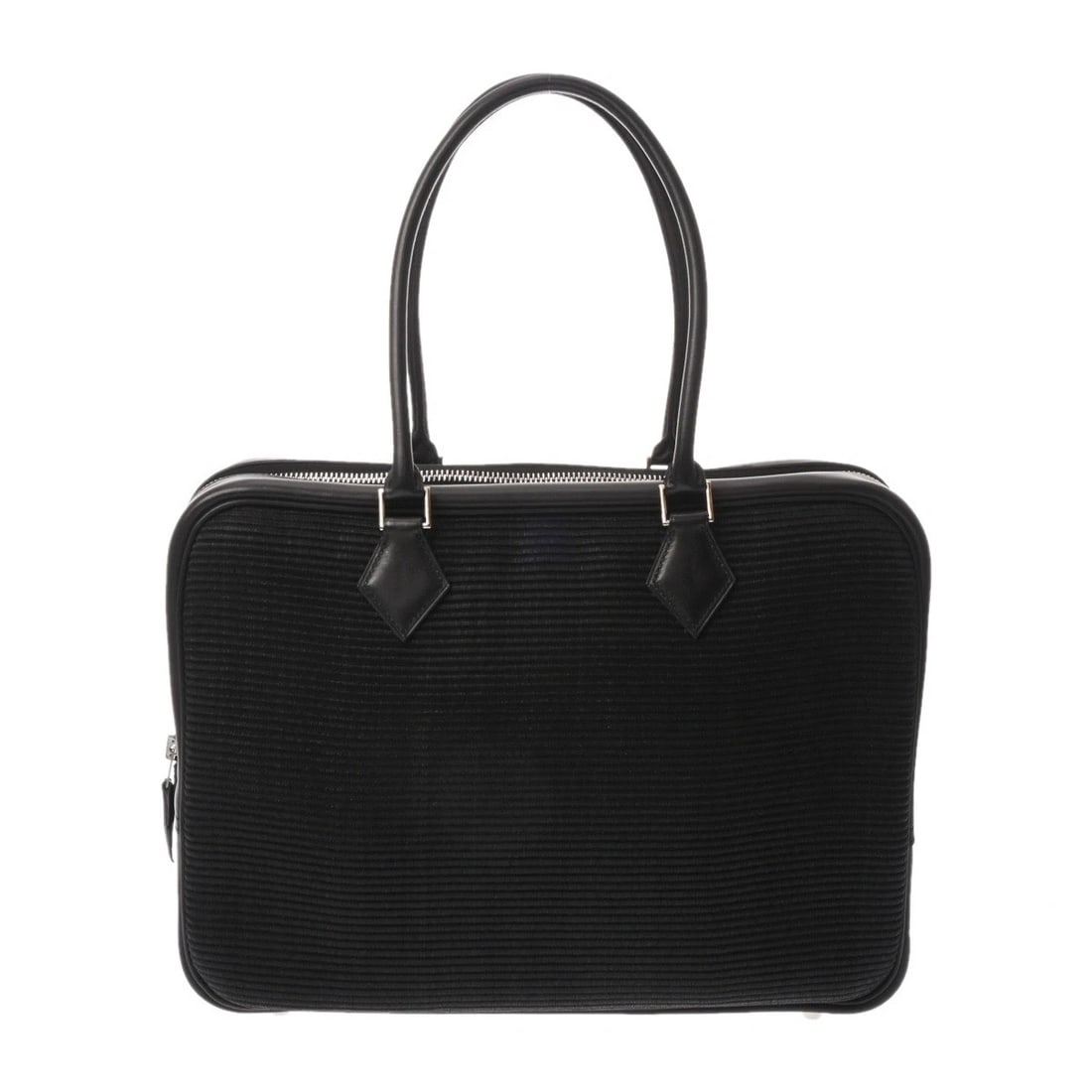 HERMES PLUME 32 BLACK HANDBAG: HERMES Plume 32 black Handbag Brand: HERMES Type/Style: Handbag Material: Crinolan/Vogaliver Color: black ? SilverMetal Size: H:about 8.9inch W:about 12.4inch D:about 4.3inch Accessories: None