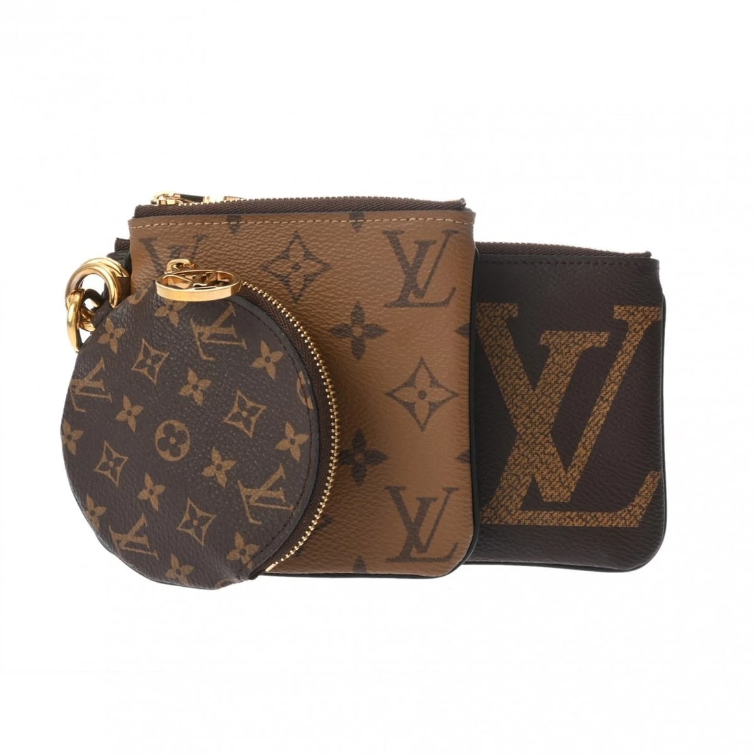 LOUIS VUITTON POCHETTE MONOGRAM GIANT REVERSE: LOUIS VUITTON Pochette Monogram giant reverse Brand: LOUIS VUITTON Type/Style: Accessory pouch Material: Monogram canvas Color: Brown Size: H:about 4.1inch W:about 7.5inch Accessories: None