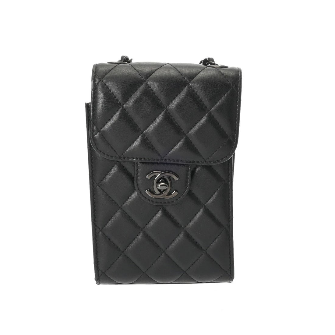 CHANEL MATRASSE LAMBSKIN BLACK SHOULDER BAG (1 of 6)