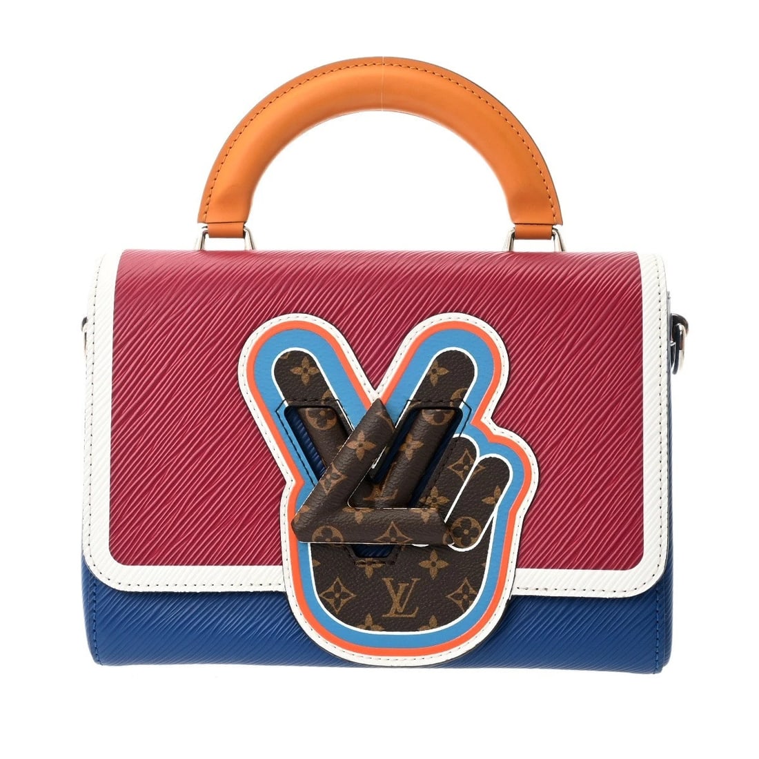 LOUIS VUITTON TWIST MM LIMITED EPI / MONOGRAM: LOUIS VUITTON Twist MM Limited Epi / Monogram Brand: LOUIS VUITTON Type/Style: Handbag Material: leather/Monogram canvas Color: multicolor ? SilverMetal Size: H:about 6.7inch W:about 9.1inch D:about 3