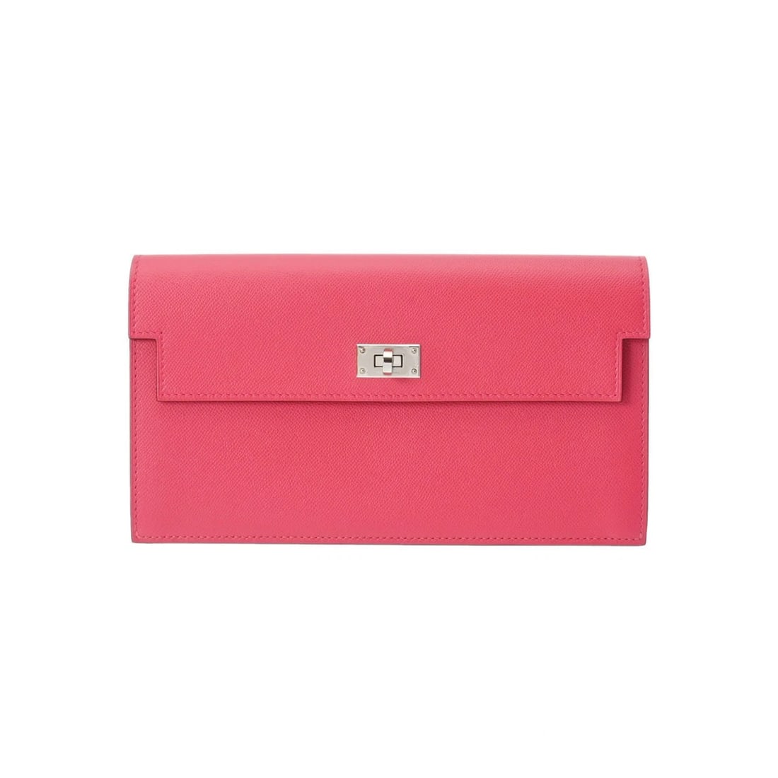 HERMES KELLY POCKET LONG ROSE EXTREME PURSE: HERMES Kelly Pocket Long Rose Extreme Purse Brand: HERMES Type/Style: Purse Material: Vaugham Color: Rose Extreme ? SilverMetal Size: H:about 4.5inch W:about 7.9inch D:about 1.0inch (maximum) Acce