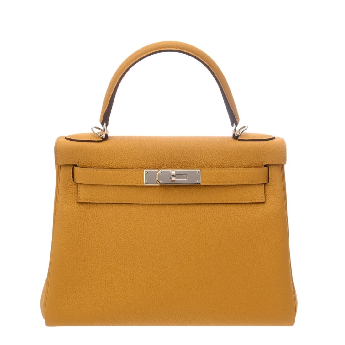 HERMES KELLY 28 SEWING TOGO JEANNE AMBLE HANDBAG: HERMES Kelly 28 sewing Togo Jeanne Amble Handbag Brand: HERMES Type/Style: Handbag Material: Togo Color: Jeanne Amble ? SilverMetal Size: H:about 7.9inch W:about 11.0inch D:about 4.5inch Accessori
