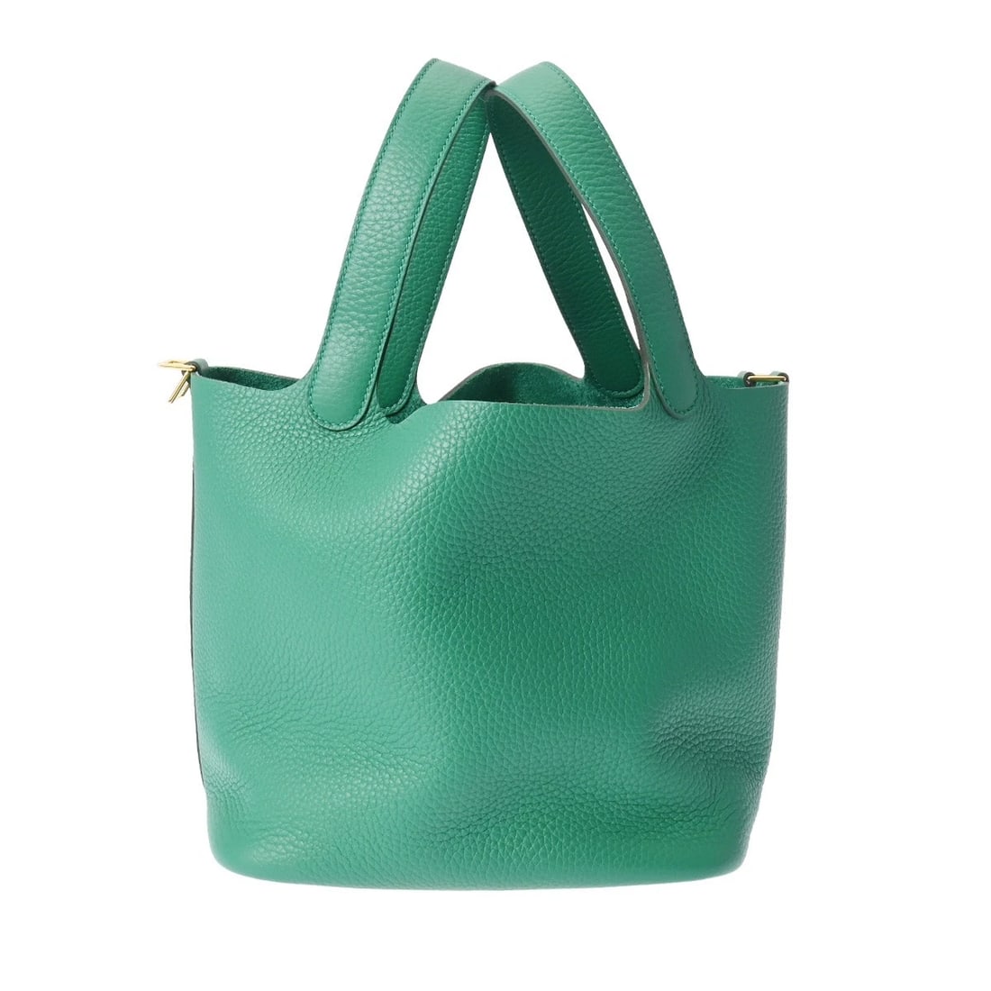 HERMES PICOTIN LOCK MM TAURILLON CLECE VERT VERTIGO HANDBAG: HERMES Picotin Lock MM Taurillon Clece Vert Vertigo Handbag Brand: HERMES Type/Style: Handbag Material: Taurillon Clece Color: Vert Vertigo ? Gold Metal Size: H:about 8.7inch W:about 8.7inch D:about 7