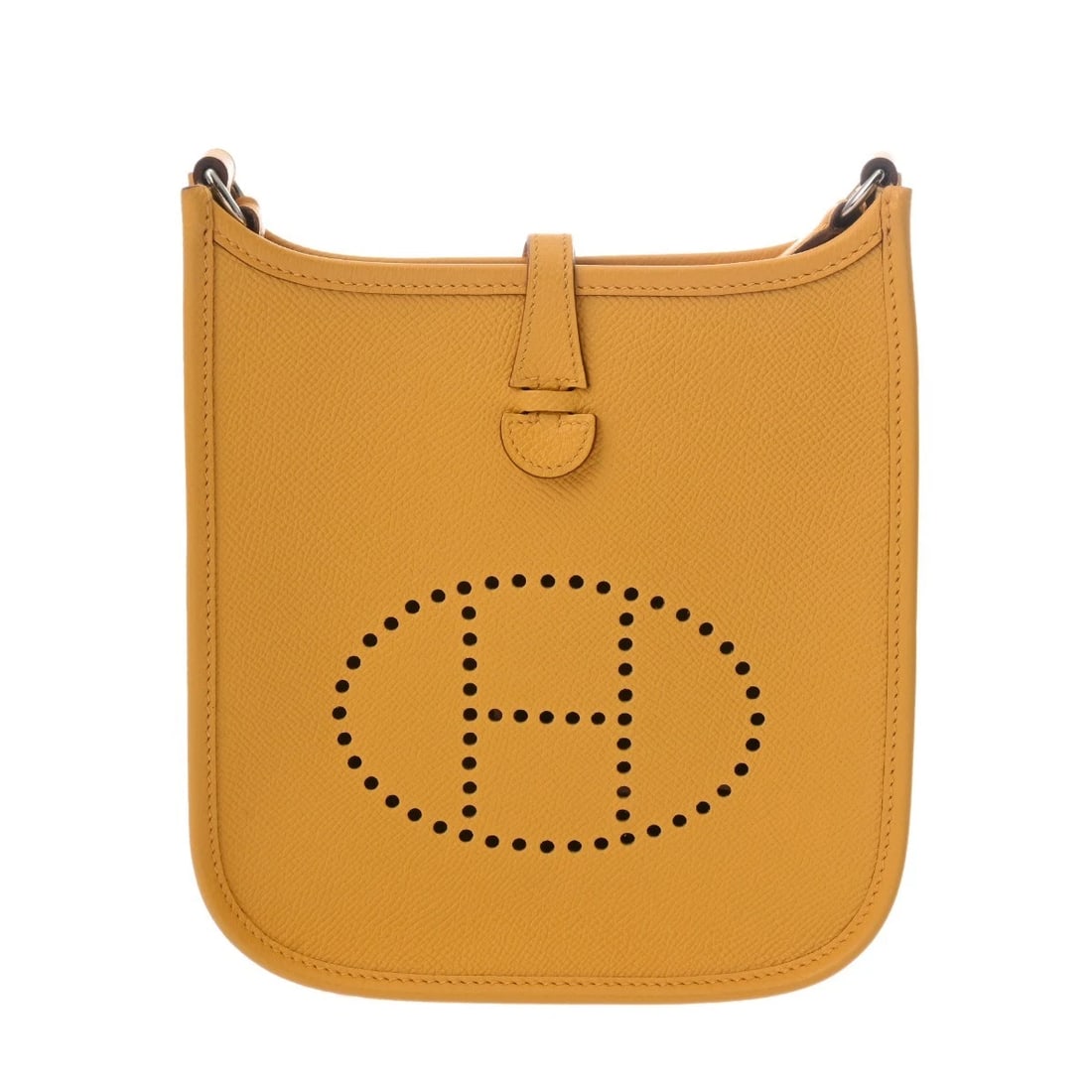 HERMES EVELYN TPM VEAU EPSOM SOLEIL SHOULDER BAG: HERMES Evelyn TPM Veau Epsom Soleil Shoulder Bag Brand: HERMES Type/Style: Shoulder Bag Material: Veau Epsom Color: Soleil ? SilverMetal Size: H:about 6.9inch Center W:about 6.7inch maximum D:about 2.