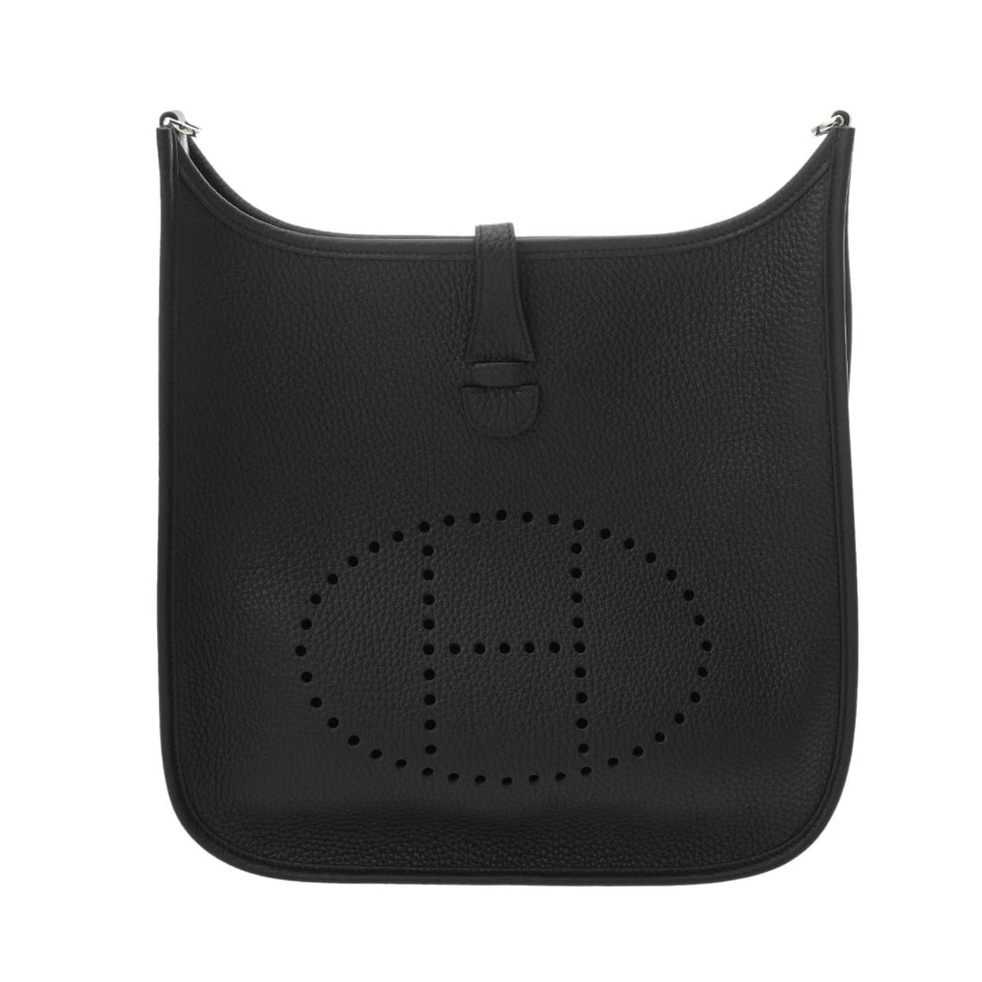 HERMES EVELYN PM TAURILLON CLECE BLACK SHOULDER BAG: HERMES Evelyn PM Taurillon Clece black Shoulder Bag Brand: HERMES Type/Style: Shoulder Bag Material: Taurillon Clece Color: black ? SilverMetal Size: H:about 11.0inch (Center) W:about 11.4inch D:about
