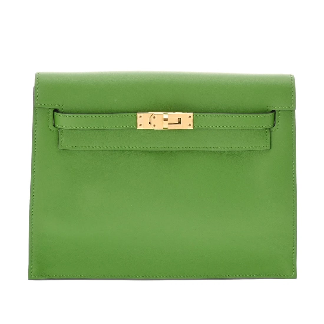 HERMES KELLY DANCE VAUX SWIFT VERT YUCCA SHOULDER BAG: HERMES Kelly Dance Vaux Swift Vert Yucca Shoulder Bag Brand: HERMES Type/Style: Shoulder Bag Material: Vaux Swift Color: Vert Yucca ? Gold Metal Size: H:about 6.7inch W:about 8.5inch D:about 2.8inch