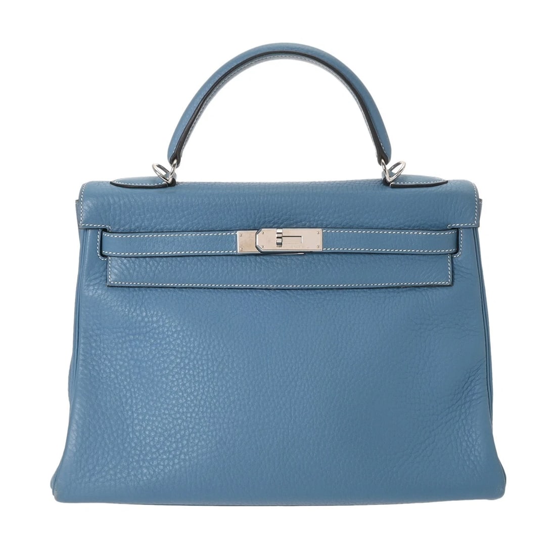 HERMES KELLY 32 INNER STITCH TAURILLON CLECE BLUE GENE HANDBAG: HERMES Kelly 32 inner stitch Taurillon Clece Blue gene Handbag Brand: HERMES Type/Style: Handbag Material: Taurillon Clece Color: Blue gene ? SilverMetal Size: H:about 8.5inch W:about 12.6inch (Bottom