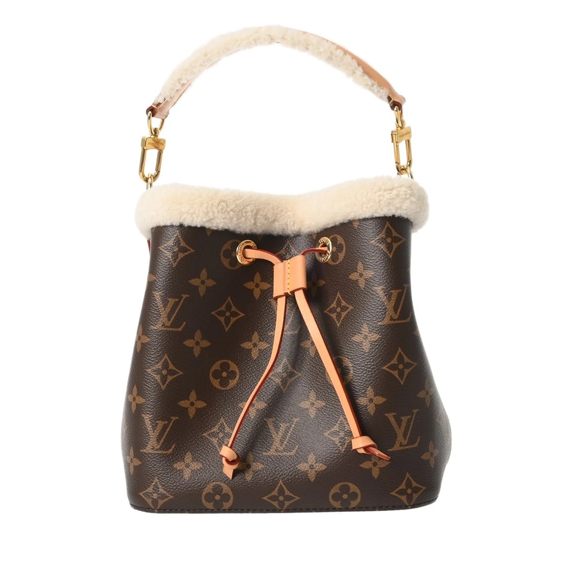 LOUIS VUITTON BB 2WAY MONOGRAM CANVAS/FAKE FUR: LOUIS VUITTON BB 2WAY Monogram canvas/Fake fur Brand: LOUIS VUITTON Type/Style: Handbag Material: Monogram canvas/Fake fur Color: Brown Size: H:about 8.3inch W:about 7.9inch (Bottom) D:about 5.1inch