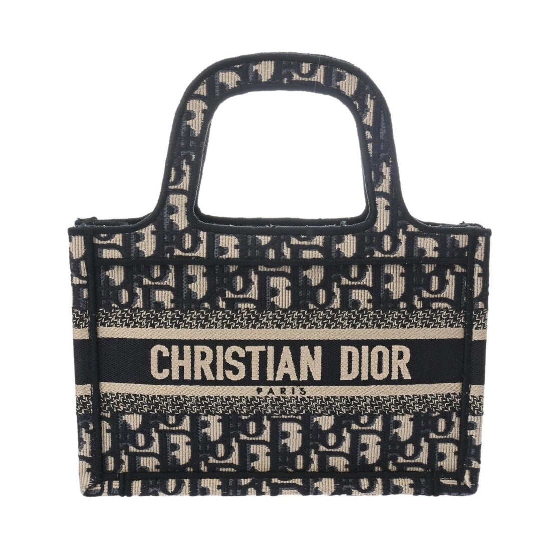 DIOR BOOK TOTE MINI OBLIQUE JACQUARD CANVAS BLUE HANDBAG: Dior Book tote mini Oblique jacquard canvas blue Handbag Brand: Dior Type/Style: Handbag Material: Oblique jacquard canvas Color: blue Size: H:about 5.9inch W:about 9.1inch D:about 2.6inch Accesso