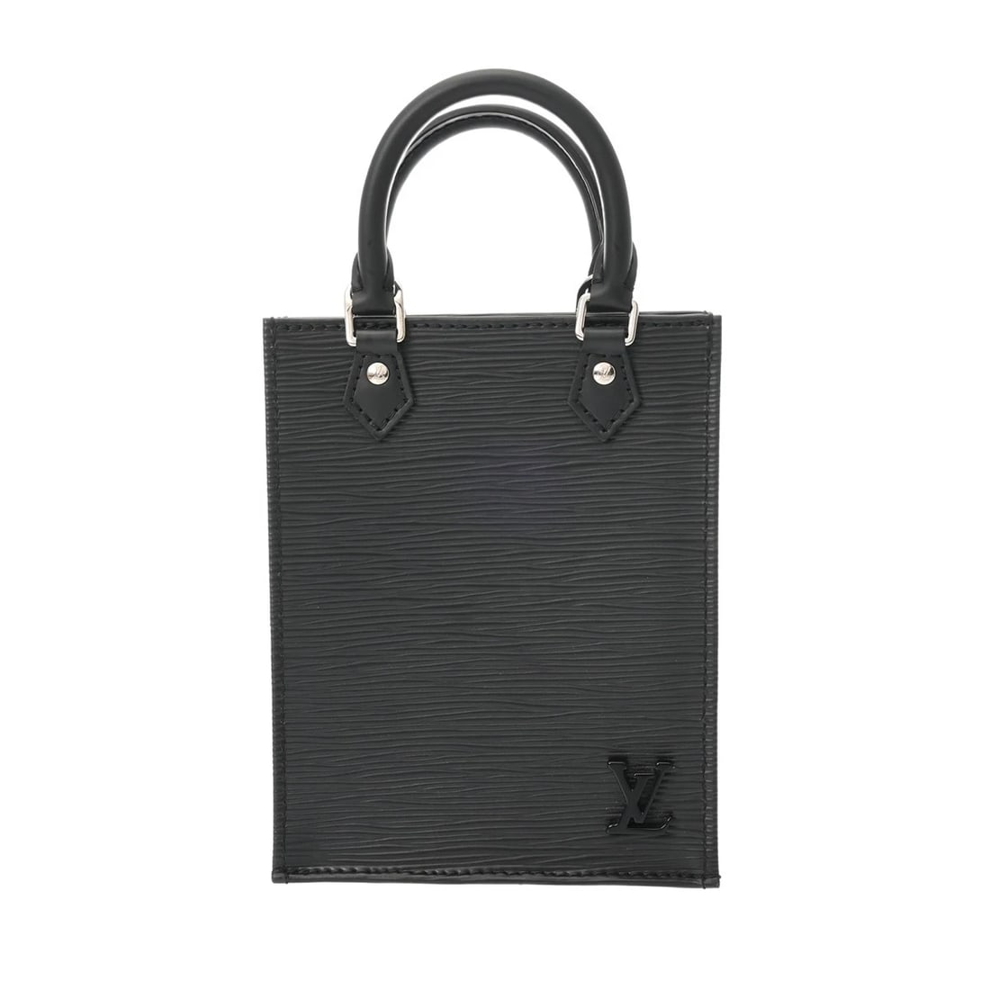 LOUIS VUITTON PETIT SAC PLAT 2WAY EPI LEATHER NOIR HANDBAG: LOUIS VUITTON Petit Sac Plat 2WAY Epi leather Noir Handbag Brand: LOUIS VUITTON Type/Style: Handbag Material: leather Color: Noir ? SilverMetal Size: H:about 6.7inch W:about 5.3inch D:about 2.0inch