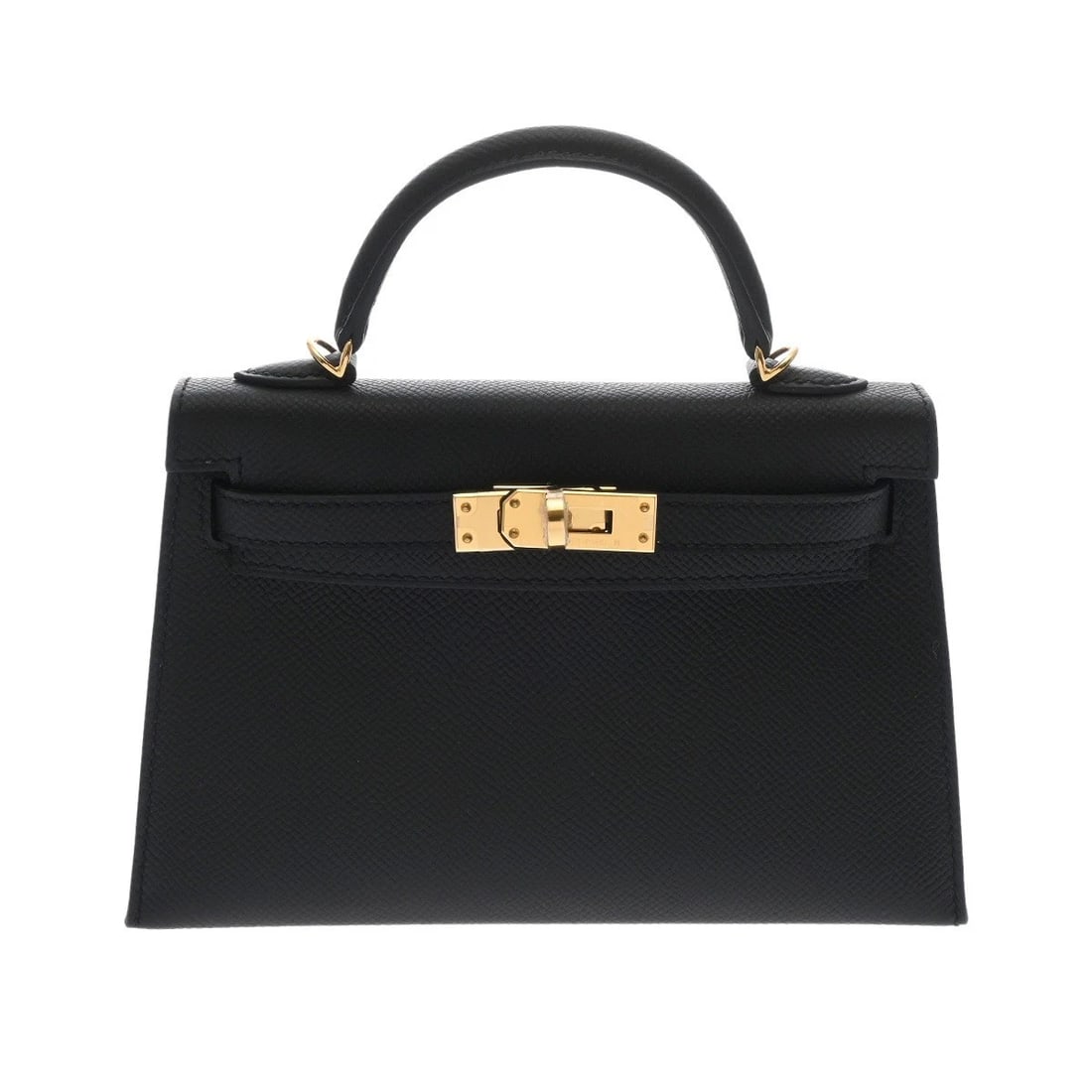 HERMES MINI KELLY 2 2WAY VEAU EPSOM BLACK HANDBAG: HERMES Mini Kelly 2 2WAY Veau Epsom black Handbag Brand: HERMES Type/Style: Handbag Material: Veau Epsom Color: black ? Gold Metal Size: H:about 4.7inch W:about 7.5inch D:about 2.2inch Accessories