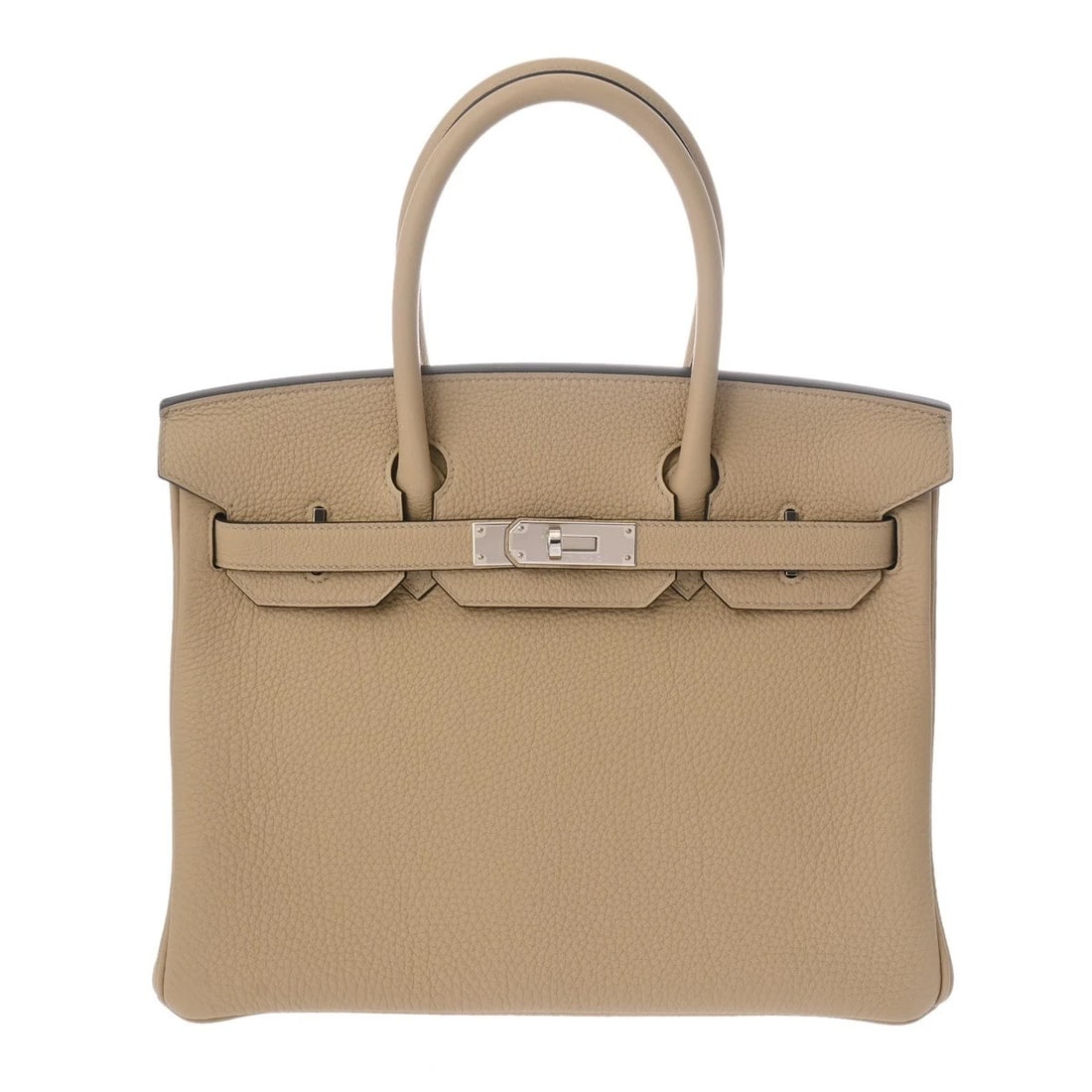 HERMES BIRKIN 30 TOGO TRENCH HANDBAG: HERMES Birkin 30 Togo Trench Handbag Brand: HERMES Type/Style: Handbag Material: Togo Color: Trench ? SilverMetal Size: H:about 8.7inch W:about 11.8inch D:about 6.3inch Accessories: None A