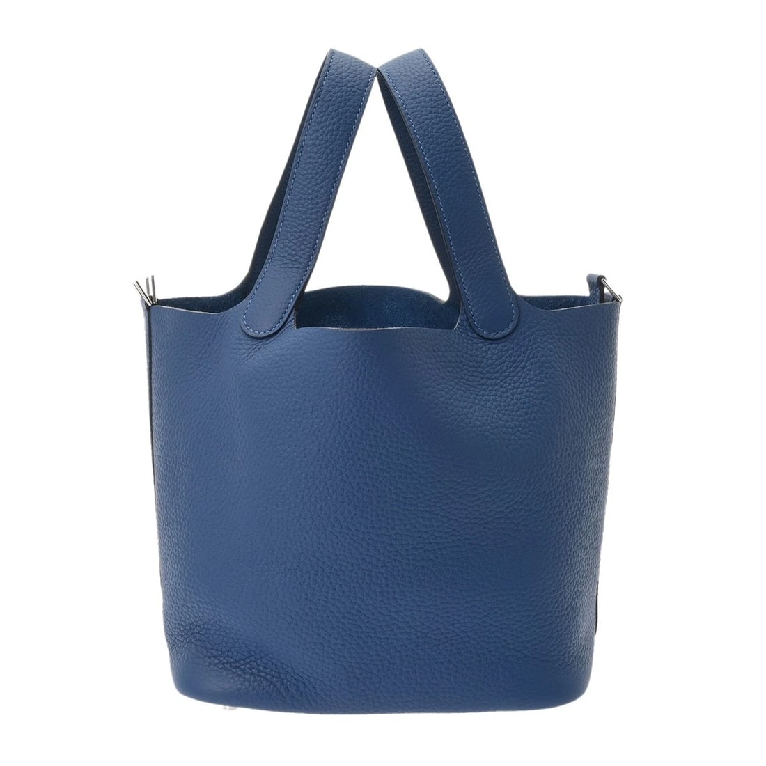 HERMES PICOTIN LOCK MM TAURILLON CLECE BLUE TIE HANDBAG: HERMES Picotin Lock MM Taurillon Clece Blue Tie Handbag Brand: HERMES Type/Style: Handbag Material: Taurillon Clece Color: Blue Tie ? SilverMetal Size: H:about 8.7inch W:about 8.7inch D:about 7.1inch 