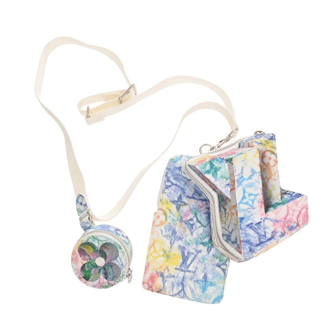 LOUIS VUITTON BLOCK LV MONOGRAM PASTEL COLORS MONOGRAM: LOUIS VUITTON Block LV Monogram Pastel Colors Monogram Brand: LOUIS VUITTON Type/Style: Pouch Material: Monogram pastel Color: white Size: H:about 5.1inch W:about 4.7inch (maximum) D:about 1.4inch