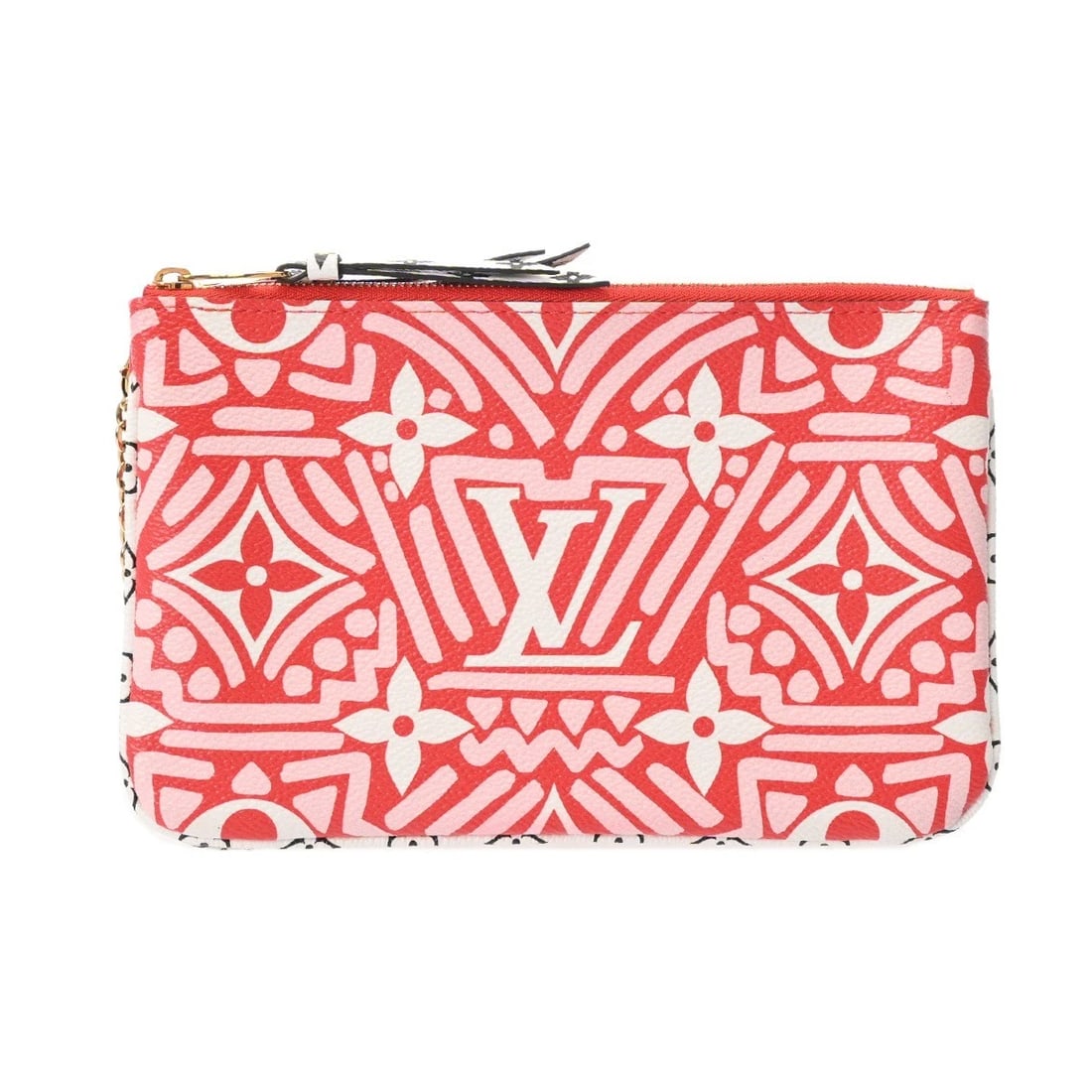 LOUIS VUITTON POCHETTE LV CREME/ROUGE SHOULDER BAG: LOUIS VUITTON Pochette LV Creme/Rouge Shoulder Bag Brand: LOUIS VUITTON Type/Style: Shoulder Bag Material: Monogram Giant Color: Creme/Rouge Size: H:about 5.3inch W:about 8.7inch Accessories: None