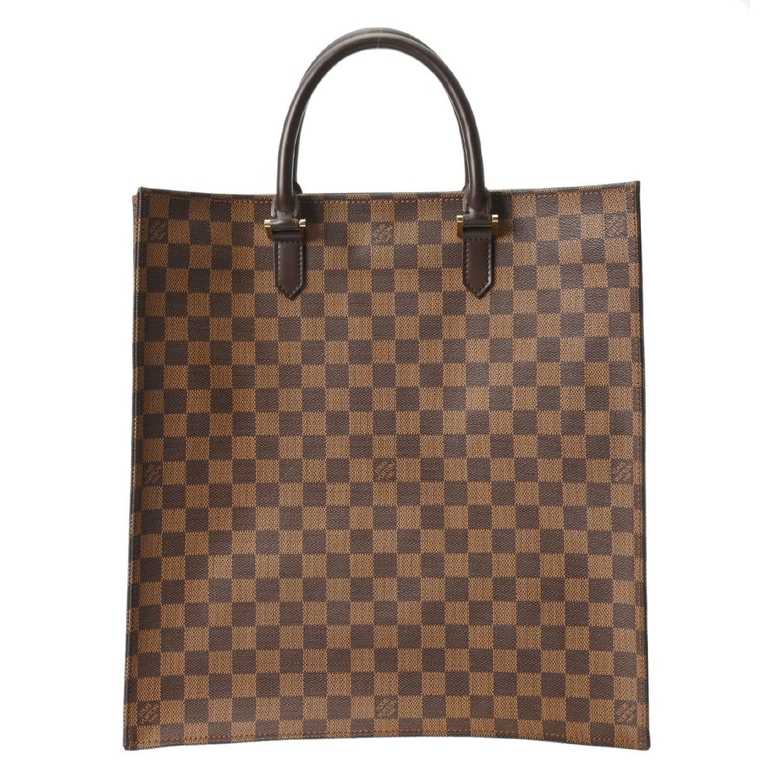 LOUIS VUITTON SAC PLAT DAMIER CANVAS BROWN TOTE BAG: LOUIS VUITTON Sac Plat Damier canvas Brown Tote Bag Brand: LOUIS VUITTON Type/Style: Tote Bag Material: Damier canvas Color: Brown Size: H:about 15.0inch W:about 14.0inch D:about 3.5inch Accessories: