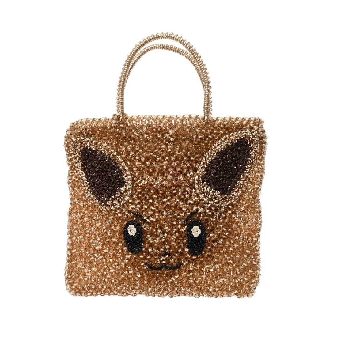 ANTEPRIMA WIRE BAG EEVEE PVC/LEATHER CHAMPAGNE GOLD: ANTEPRIMA Wire bag Eevee PVC/leather Champagne Gold Brand: ANTEPRIMA Type/Style: Handbag Material: PVC/leather Color: Champagne Gold ? Champagne Gold Metal Size: H:about 7.7inch W:about 7.7inch