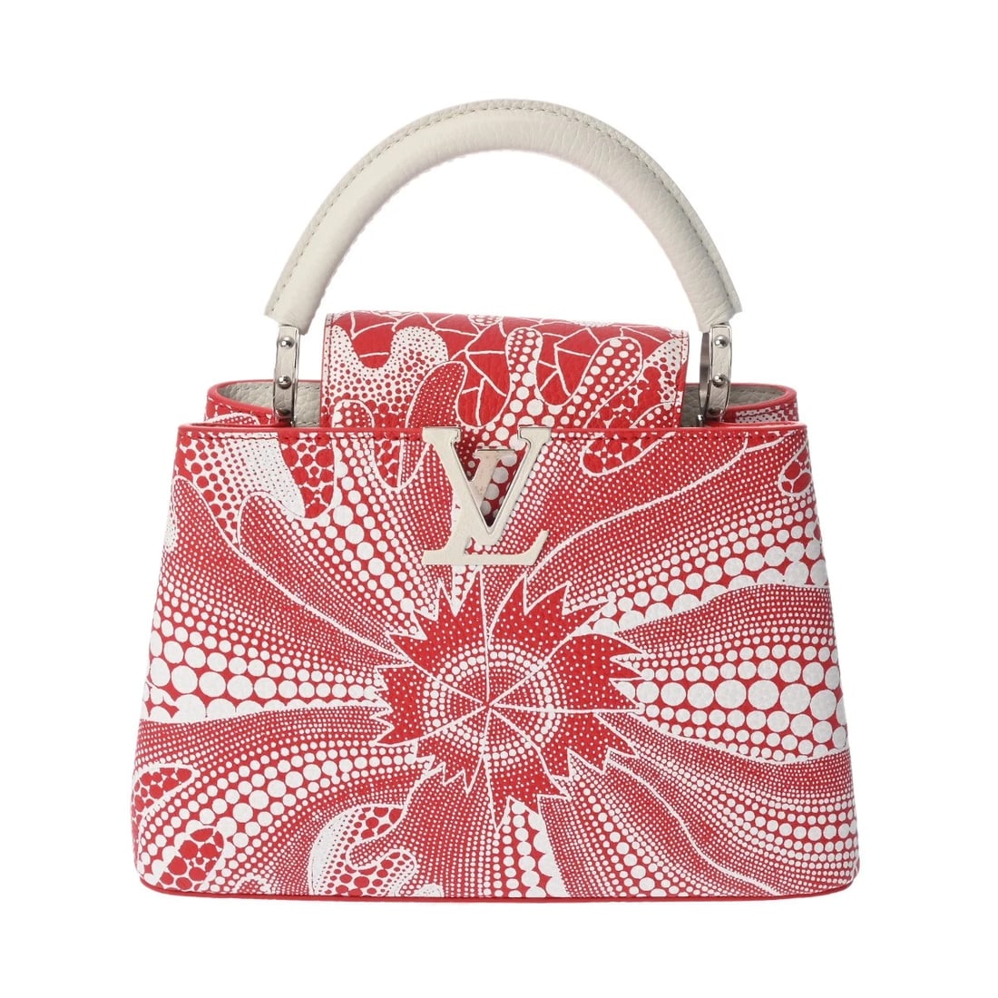 LOUIS VUITTON CAPUCINES BB PSYCHEDELIC FLOWER ROUGE/BRONDE: LOUIS VUITTON Capucines BB Psychedelic Flower Rouge/Bronde Brand: LOUIS VUITTON Type/Style: Handbag Material: Taurillon Leather Color: Rouge/Bronde Size: H:about 7.1inch (maximum) W:about 10.6inch
