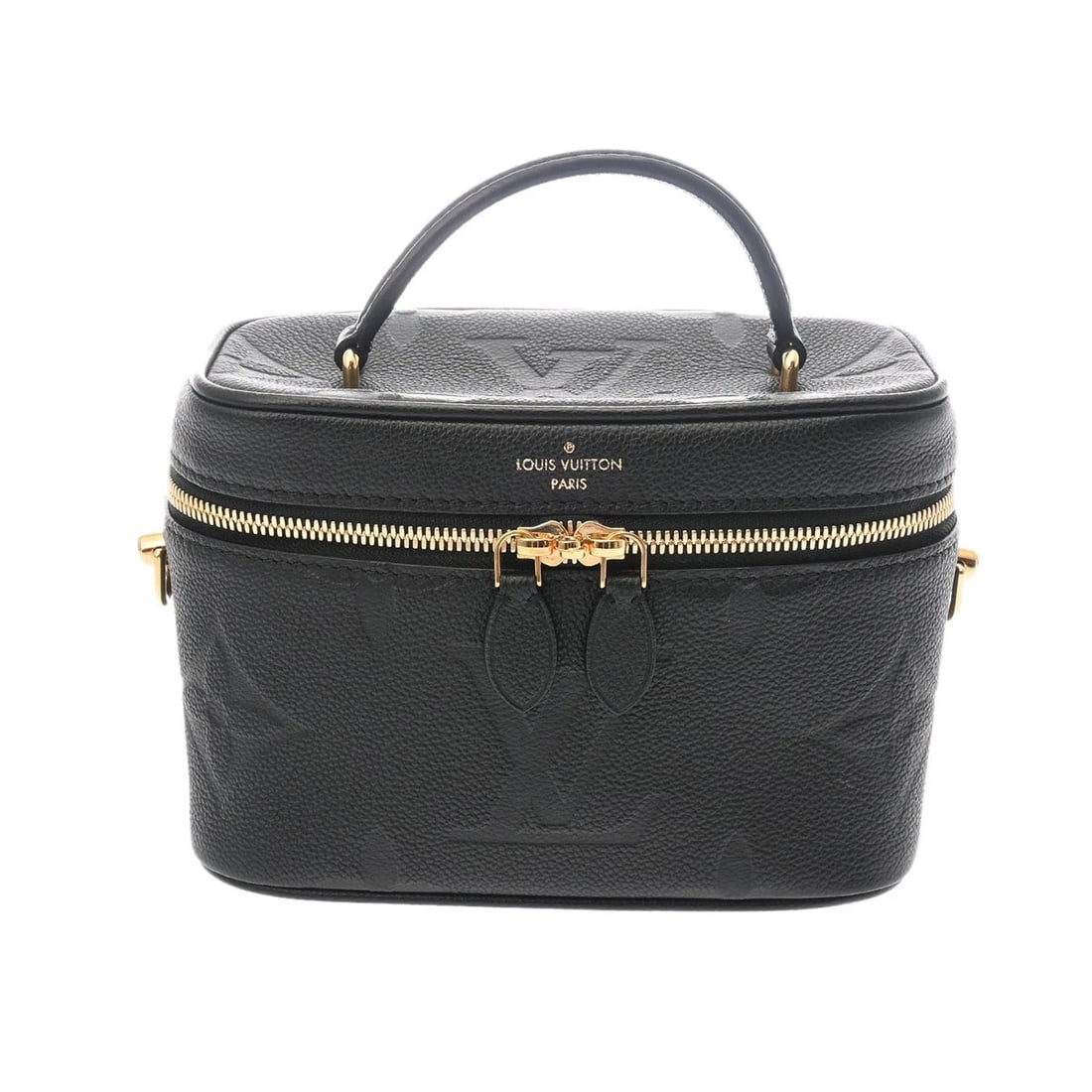 LOUIS VUITTON VANITY PM MONOGRAM EMPREINTE LEATHER BLACK/GOLD: LOUIS VUITTON Vanity PM Monogram Empreinte leather black/Gold Brand: LOUIS VUITTON Type/Style: Vanity bag Material: leather Color: black/Gold Metal Size: H:about 5.1inch W:about 7.5inch D:about