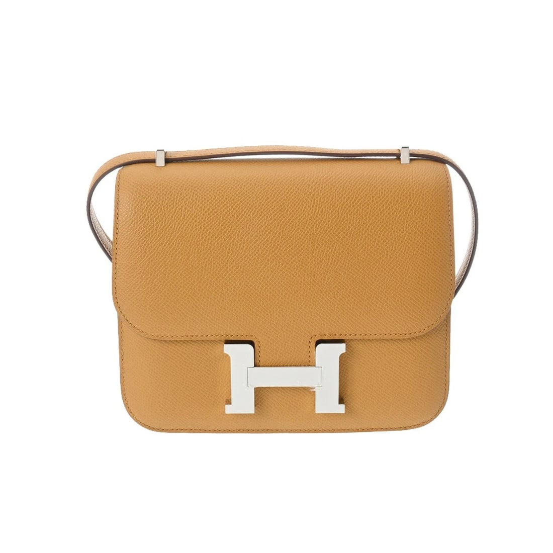 HERMES CONSTANCE MINI 18 MIROIR VEAU SHOULDER BAG: HERMES Constance Mini 18 Miroir Veau Shoulder Bag Brand: HERMES Type/Style: Shoulder Bag Material: Veau Epsom Color: Sesame ? SilverMetal Size: H:about 5.9inch W:about 7.1inch D:about 0.8inch Acce
