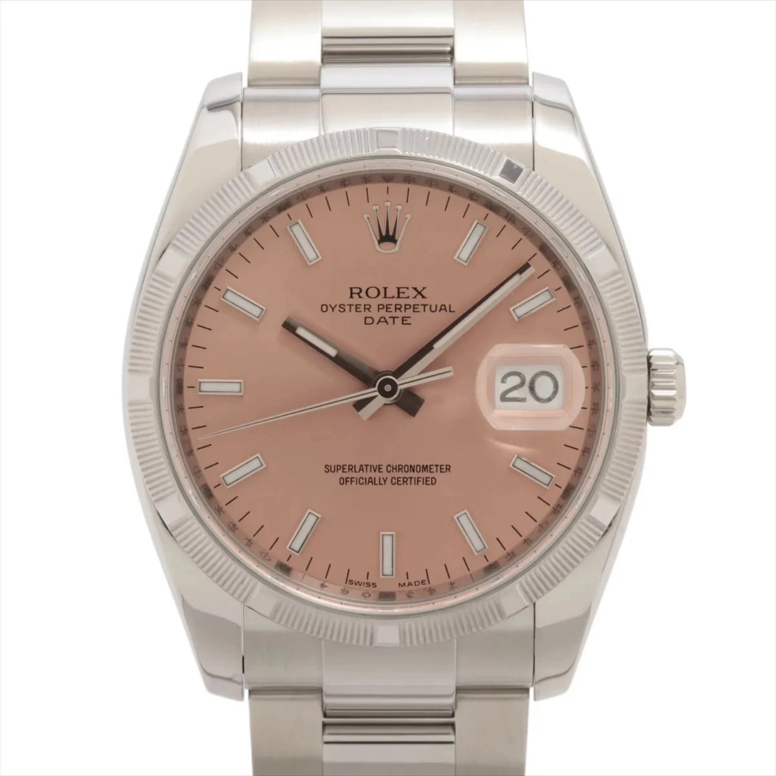 ROLEX OYSTER PERPETUAL SS AT PINK-FACE WATCH: Rolex Oyster Perpetual SS AT Pink-Face Watch Brand: Rolex Type/Style: Wristwatch Material: SS Color: Dial Color Pink Size: Case:W1.2 x H1.2inch / W34 x H34 Circumference of Wrist:7.3inch / 18.5 Ac