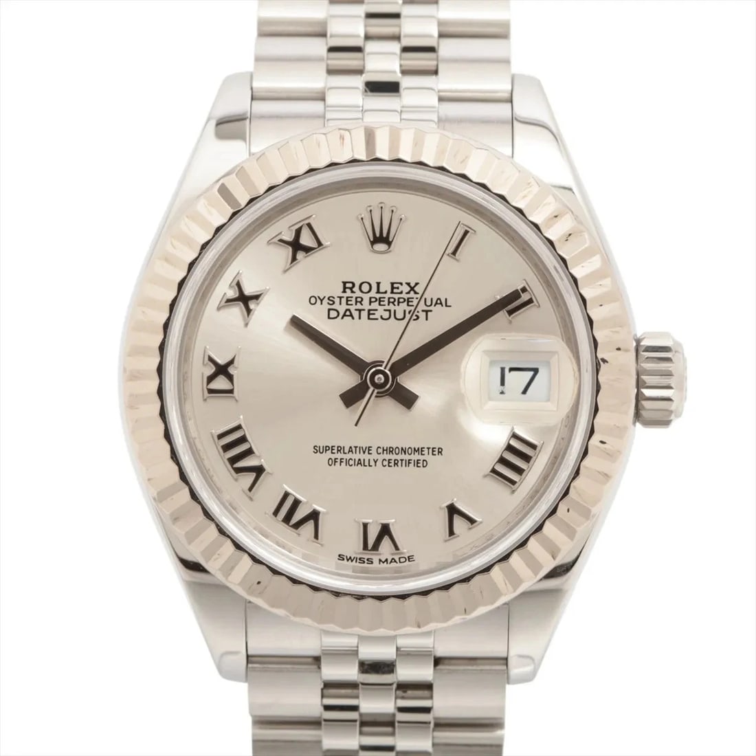 ROLEX SS?WG AT SILVER-FACE WATCH: Rolex SS?WG AT Silver-Face Watch Brand: Rolex Type/Style: Wristwatch Material: SS?WG Color: Dial Color Silver Size: Case:W0.8 x H0.8inch / W28 x H28 Circumference of Wrist:5.9inch / 15 Accessories