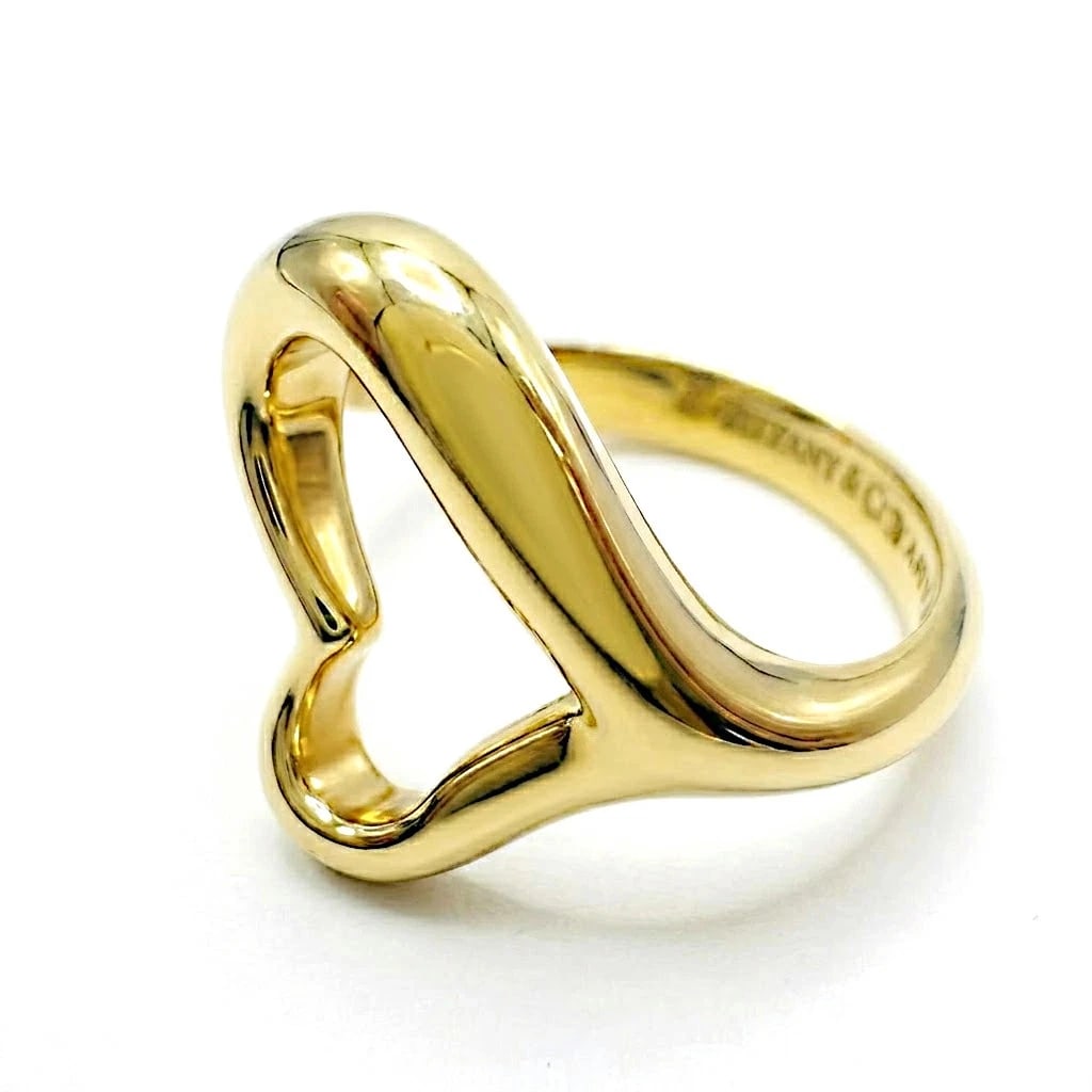 TIFFANY OPEN HEART RING YELLOW GOLD: Tiffany Open Heart Ring Yellow Gold Brand: Tiffany & Co. Type/Style: Ring Material: K18YG, Color: YG Size: US 7 Accessories: None Accessories Notice: When purchasing pre-owned goods, pleas