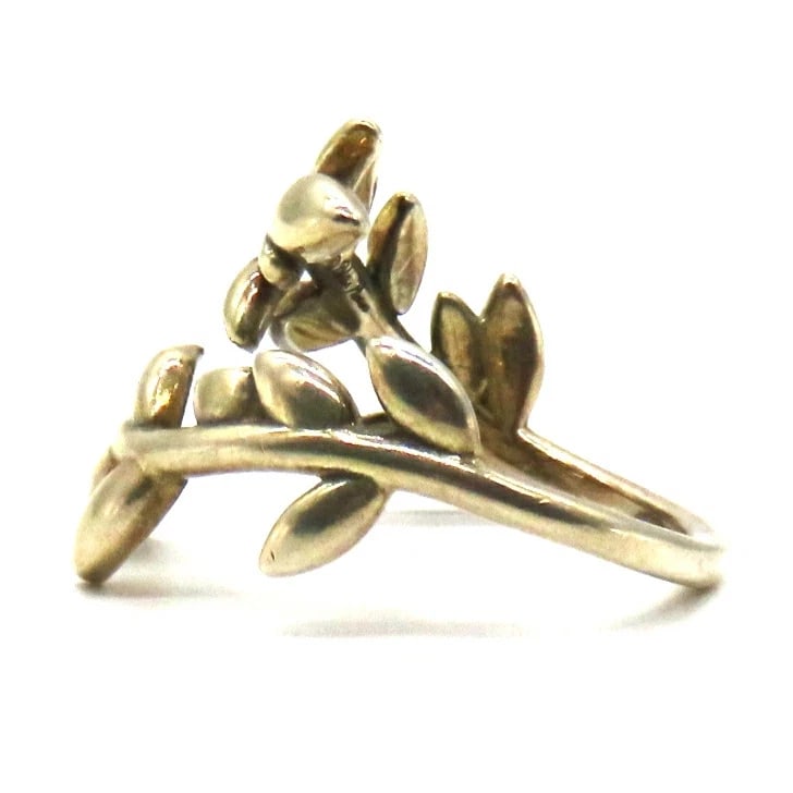 TIFFANY SILVER OLIVE LEAF BYPASS RING - 3