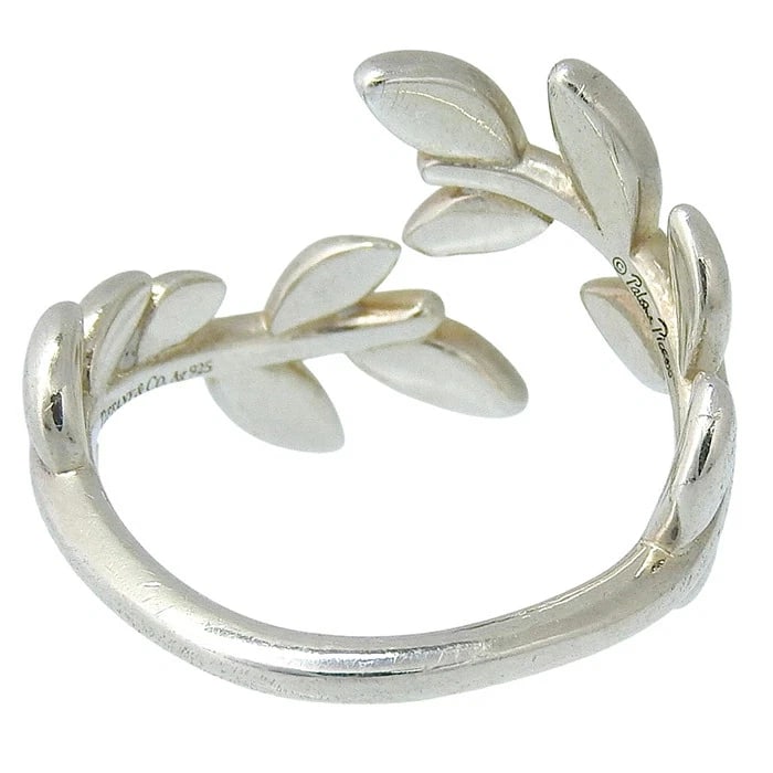 TIFFANY OLIVE LEAF BYPASS RING SILVER - 5