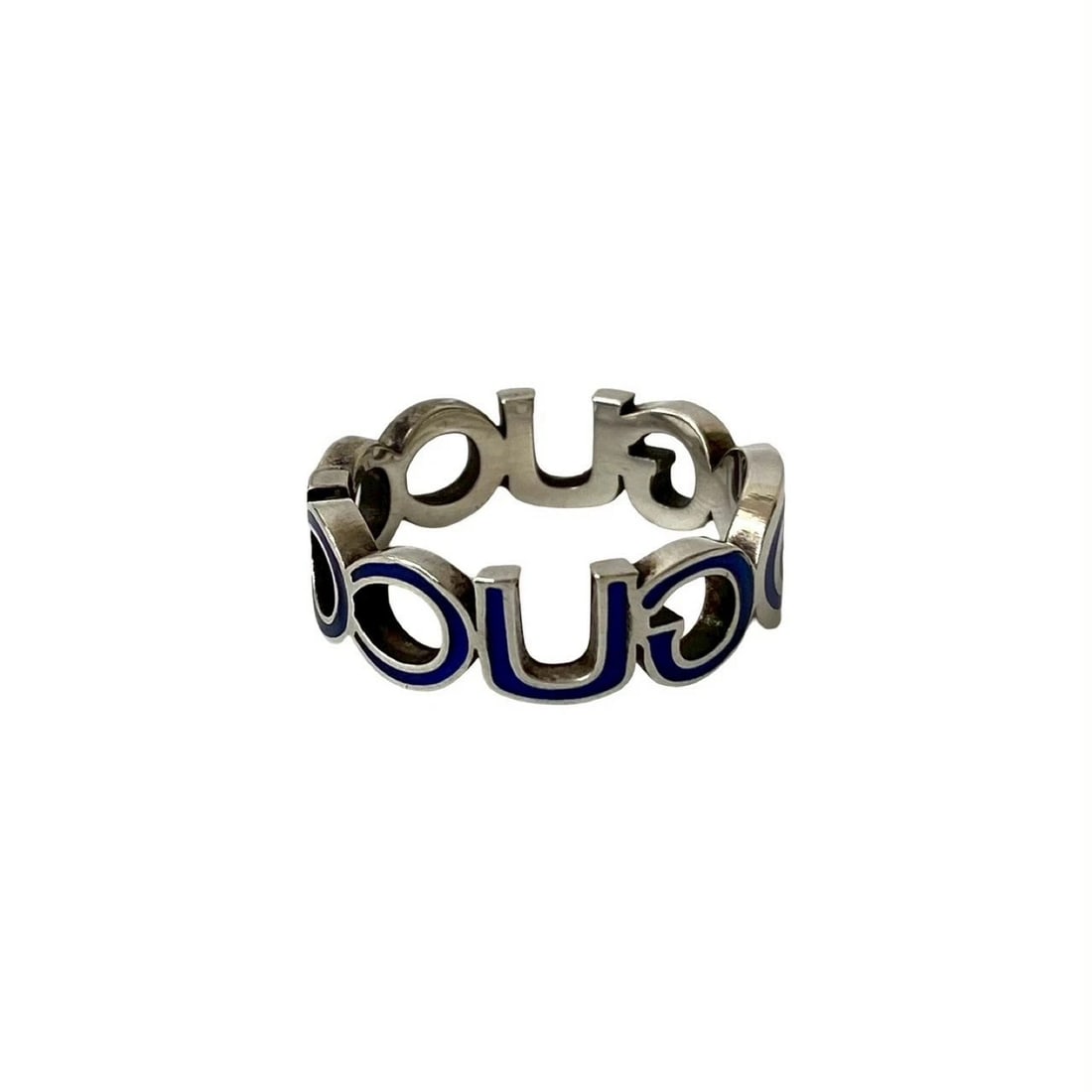 GUCCI INTERLOCKING G ENAMEL RING - 2