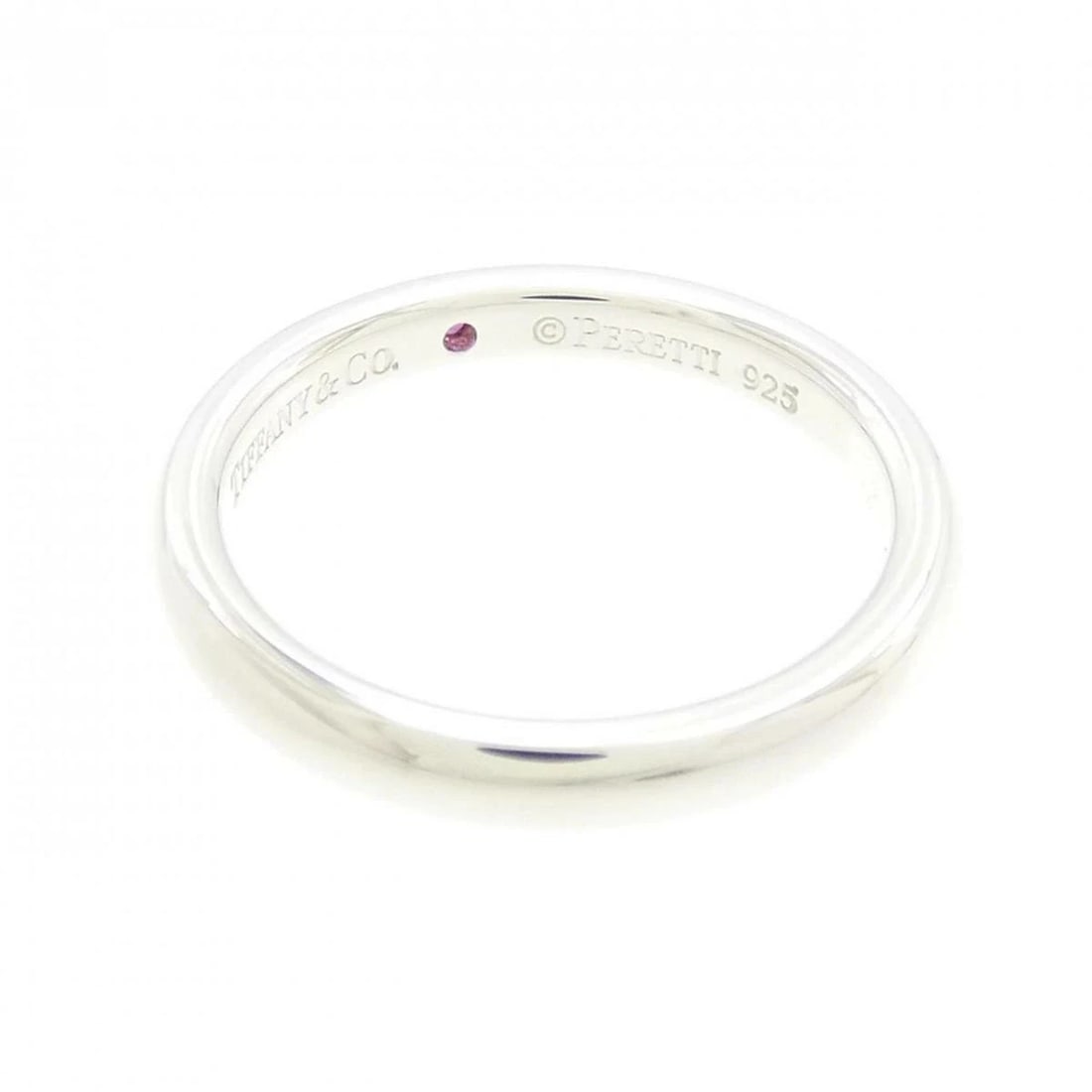TIFFANY SILVER RUBY BAND RING - 3