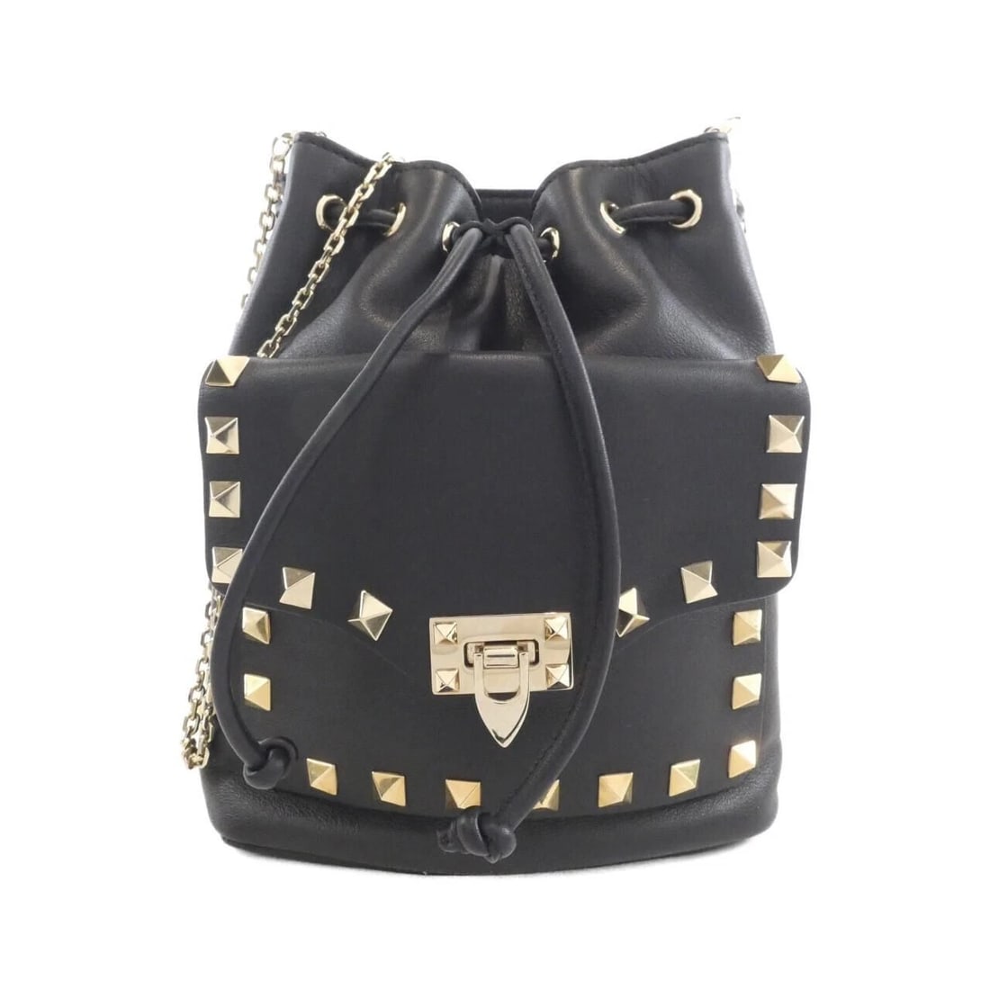 VALENTINO GARAVANI SHOULDER BAG BLACK LEATHER: Valentino Garavani Shoulder Bag Black Leather Brand: Valentino Garavani Type/Style: Bag Material: Calf Leather Color: Black Size: approximately 14 cm (5.5 inches) in width, 17 cm (6.7 inches) in heigh