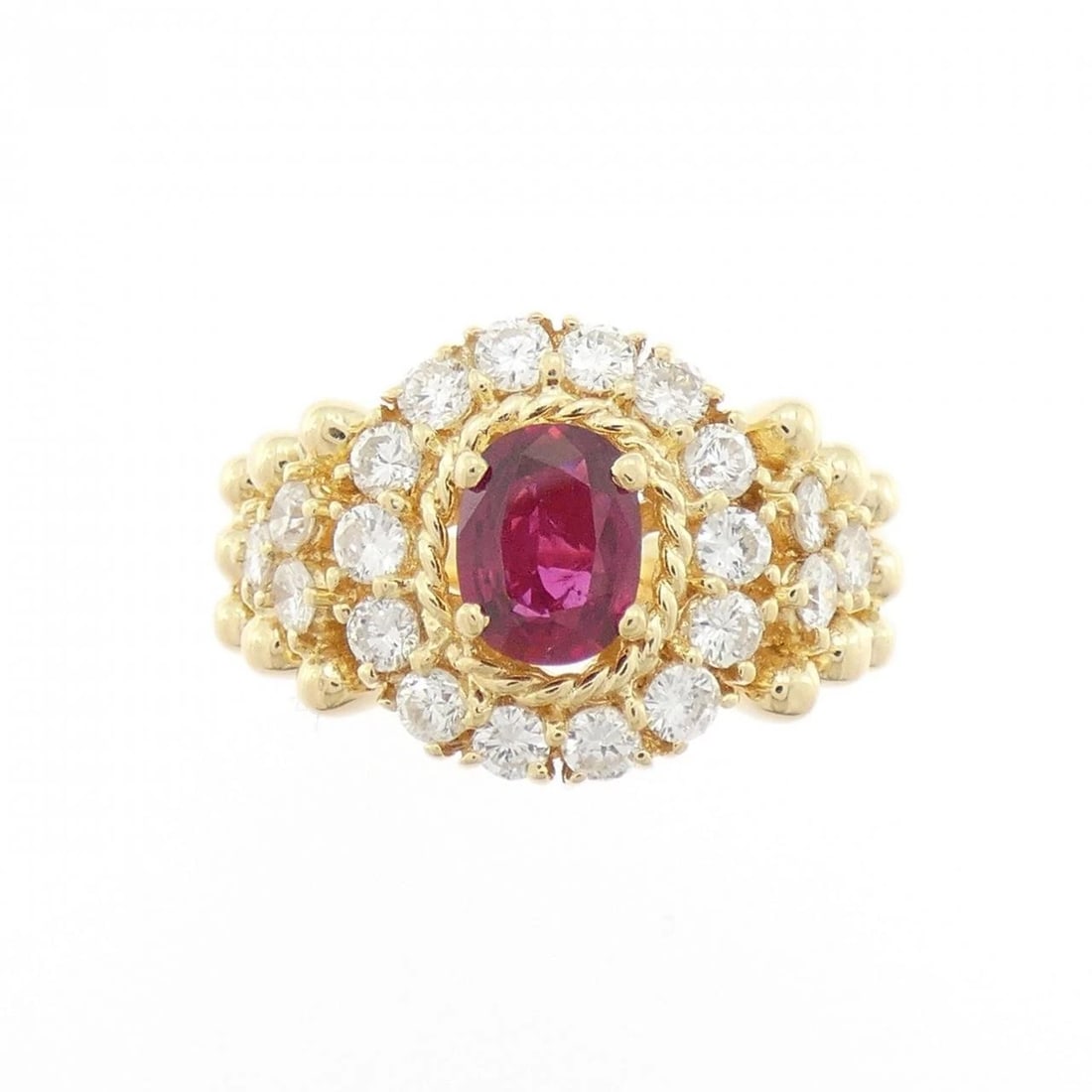 K18YG RUBY RING - 2