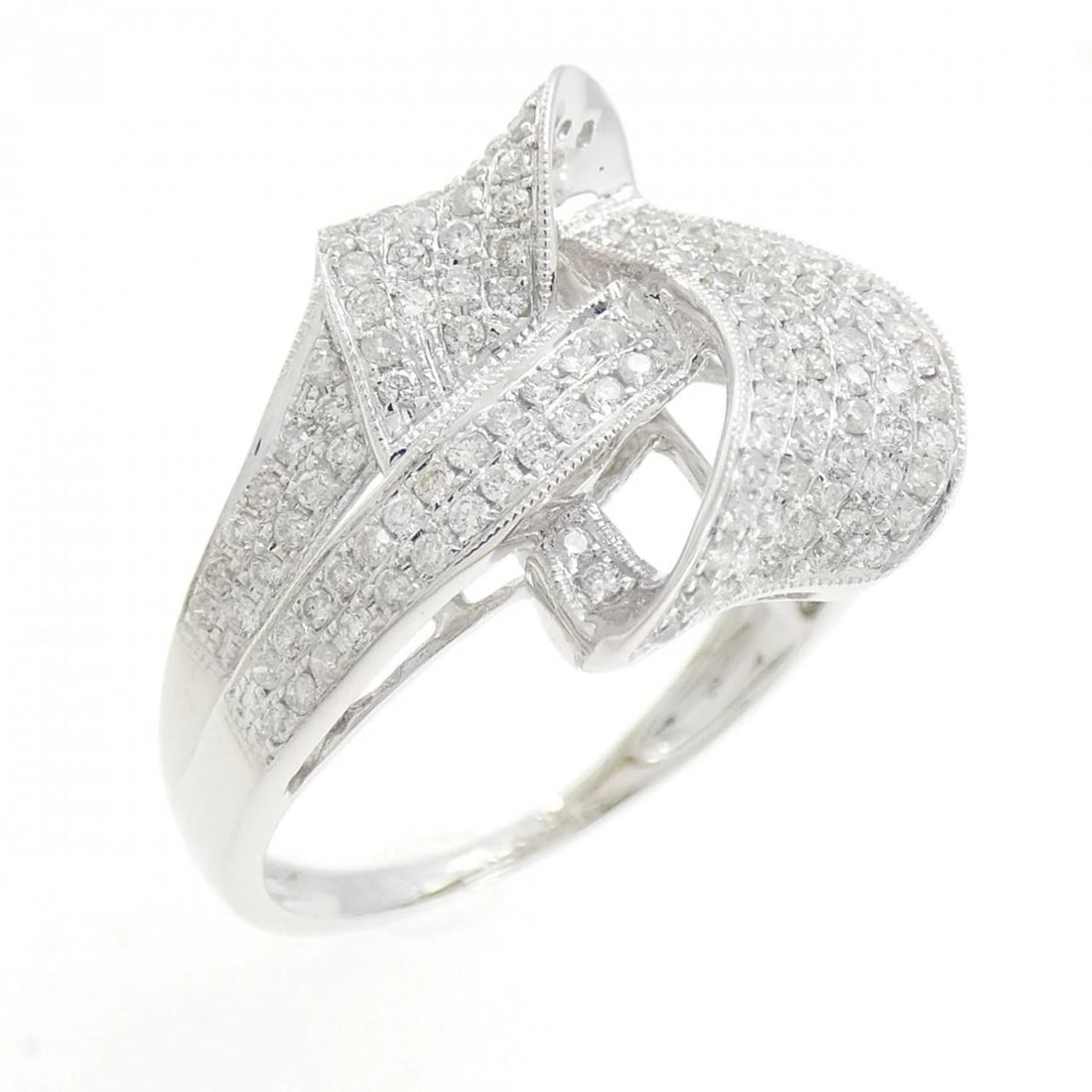 K18WG DIAMOND RING: K18WG Diamond Ring Brand: Unbranded Type/Style: Diamond ring Material: K18WG, Main Stone Natural Color: White Gold Size: US 5 3/4 Accessories: None Accessories Notice: When purchasing pre-owned