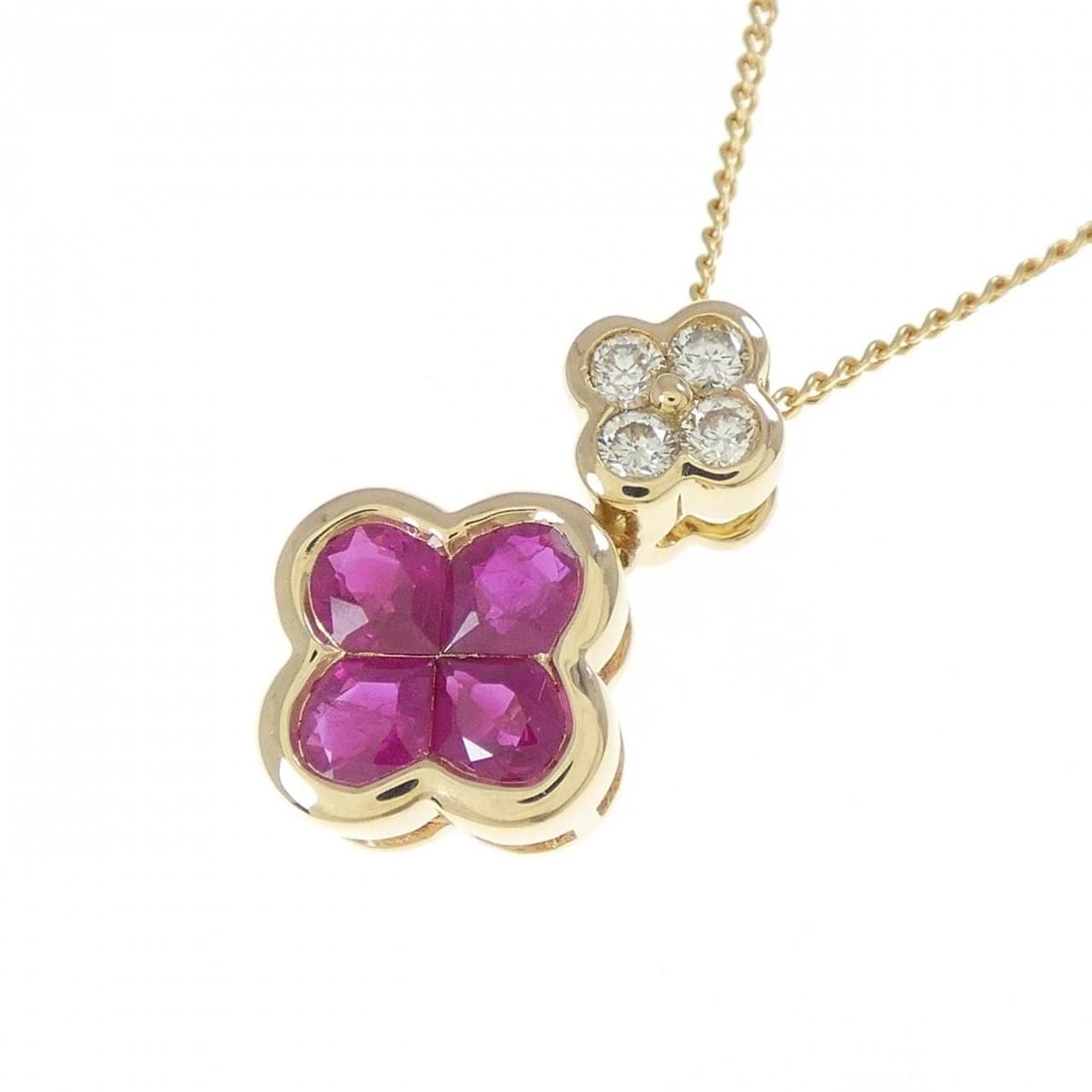 K18YG FLOWER RUBY NECKLACE - 3