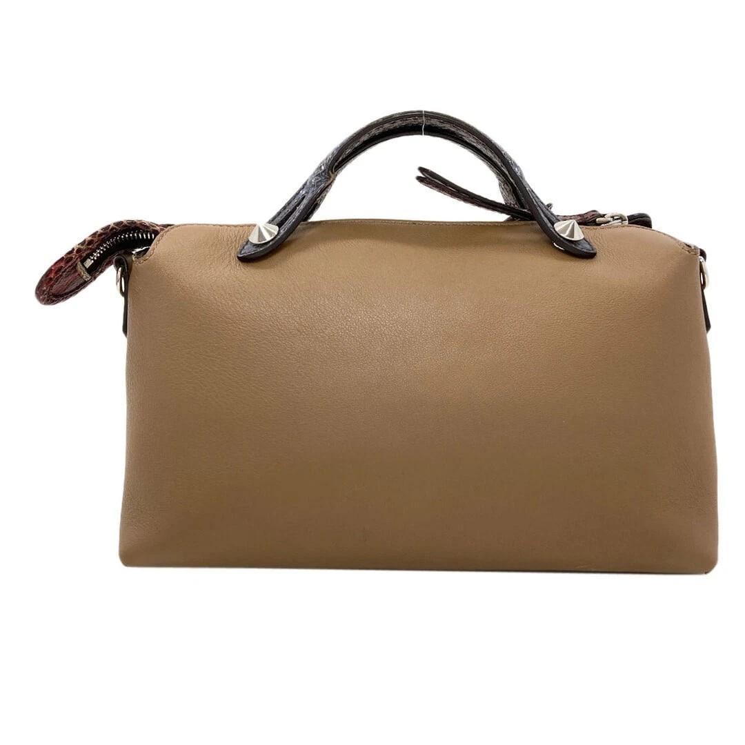 FENDI HANDBAG PYTHON CALF LEATHER BROWN - 2