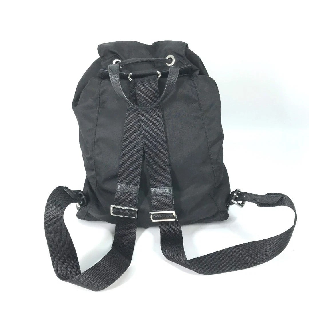 PRADA TRIANGULAR LOGO BACKPACK BLACK - 2
