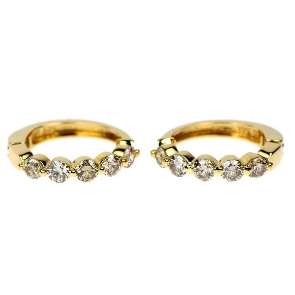 K18YG DIAMOND EARRINGS HOOP EARRINGS: K18YG Diamond Earrings Hoop Earrings Brand: None Type/Style: earring Material: K18YG, Color: YG Size: Length/Width/Diameter16.5 Accessories: None Accessories Notice: When purchasing pre-ow