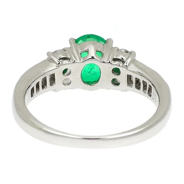 PT900 EMERALD DIAMOND RING - 2