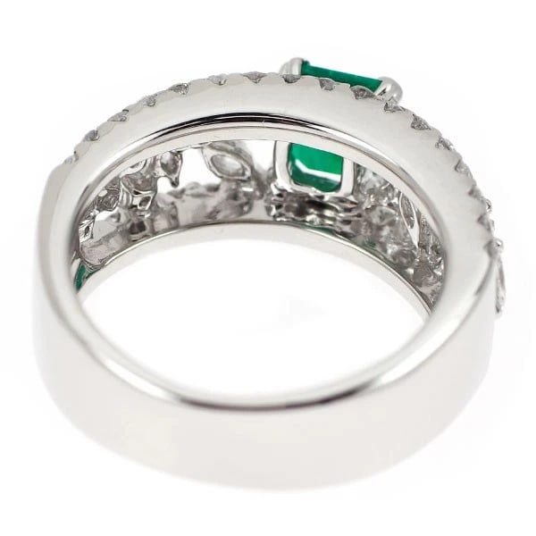 PT900 EMERALD DIAMOND RING - 3