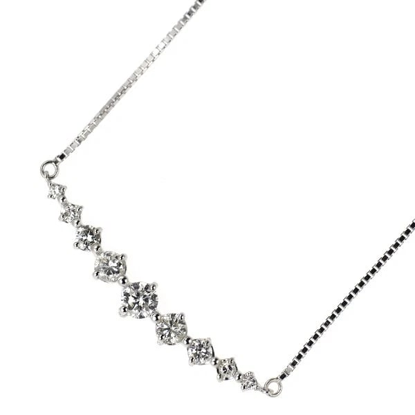 K18WG DIAMOND PENDANT NECKLACE: K18WG diamond pendant necklace Brand: None Type/Style: pendant necklace Material: K18WG, Color: WG Size: Necklace: Chain Length ?47.5 Length/Width/Diameter4.3 Accessories: None Accessories Notice: