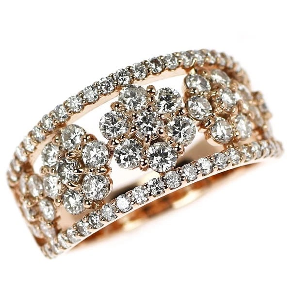 K18PG DIAMOND RING: K18PG Diamond Ring Brand: None Type/Style: ring Material: K18PG, Color: PG Size: 5.5 - 5.75US Accessories: None Accessories Notice: When purchasing pre-owned goods, please refer to the pho