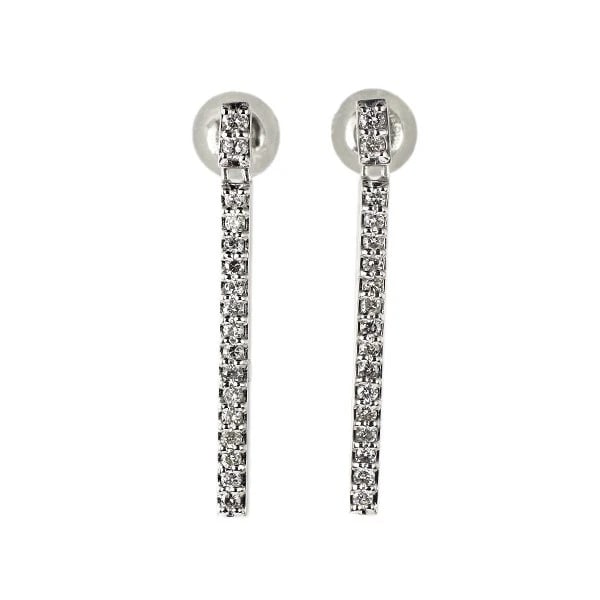 K18WG DIAMOND EARRINGS: K18WG DIAMOND EARRINGS Brand: None Type/Style: piercing Material: K18WG, Color: WG Size: Length/Width/Diameter26.3 Accessories: None Accessories Notice: When purchasing pre-owned goods, pl