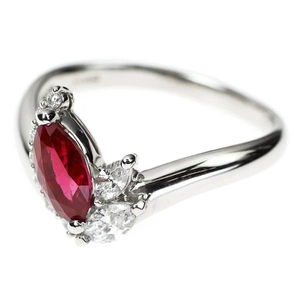 PT900 RUBY DIAMOND RING - 2