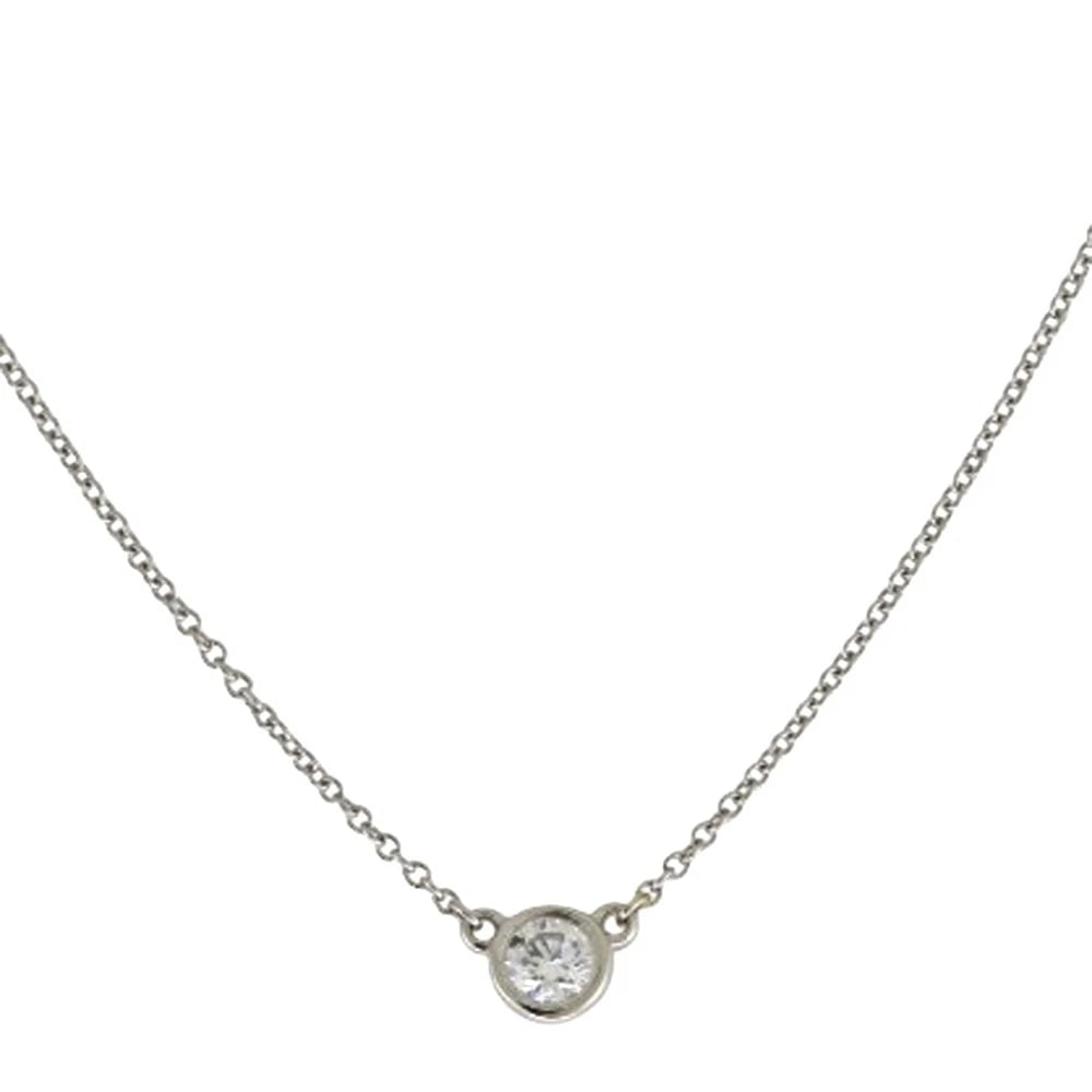 TIFFANY&CO. NECKLACE PT950PLATINUM DIAMOND: TIFFANY&Co. Necklace Pt950Platinum diamond Brand: Tiffany&co. Type/Style: Necklace Material: Pt950Platinum Main Stone Natural Color: Silver Size: (CM) Total Length:41cm Chain width:0.9mm Top:W4.9mm x 