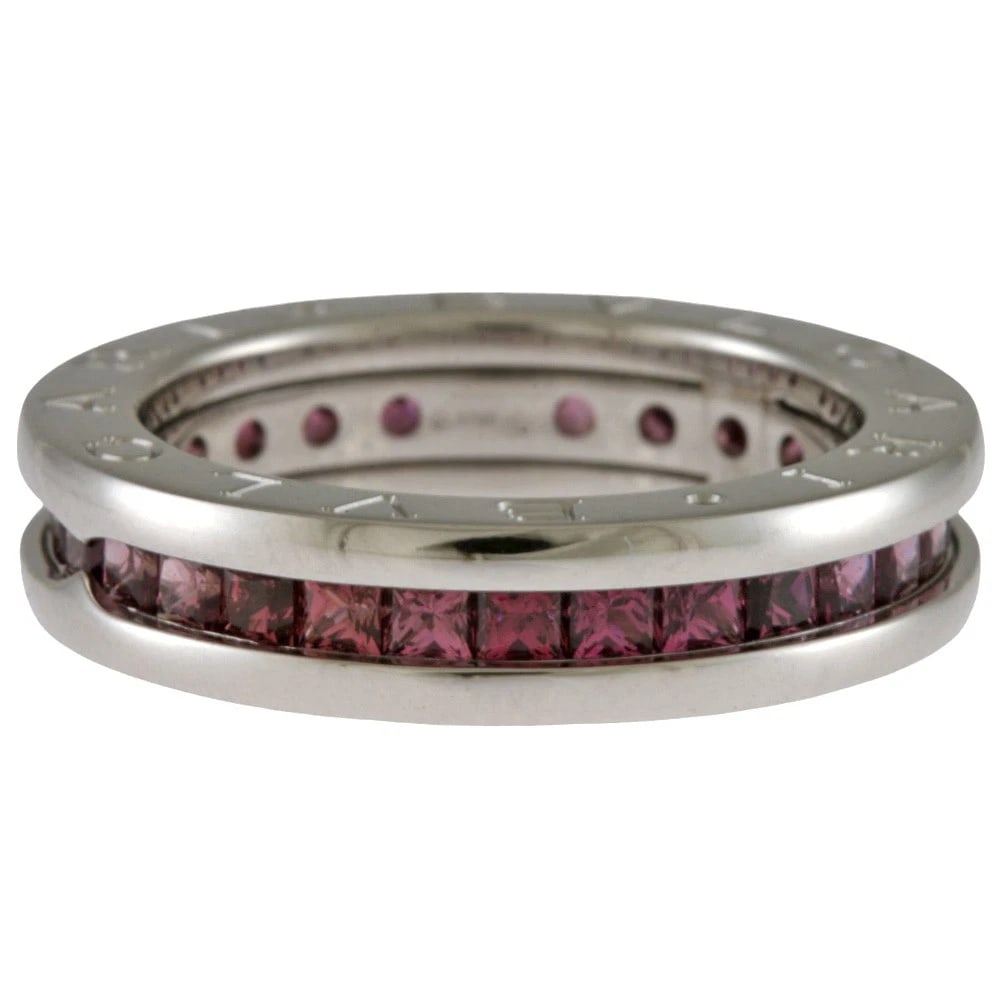 BVLGARI RING K18 WHITE GOLD GARNET: BVLGARI Ring K18 white gold garnet Brand: BVLGARI Type/Style: Ring Material: K18 white gold Color: Silver Size: US 5 Accessories: None Accessories Notice: When purchasing pre-owned goods,