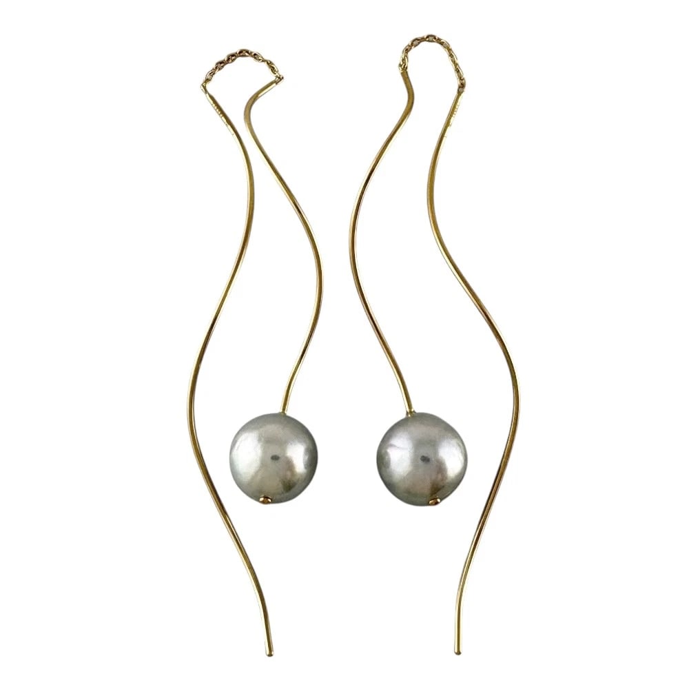 TASAKI EARRING K18 YELLOW GOLD PEARL AMERICAN EARRINGS (1 of 2)