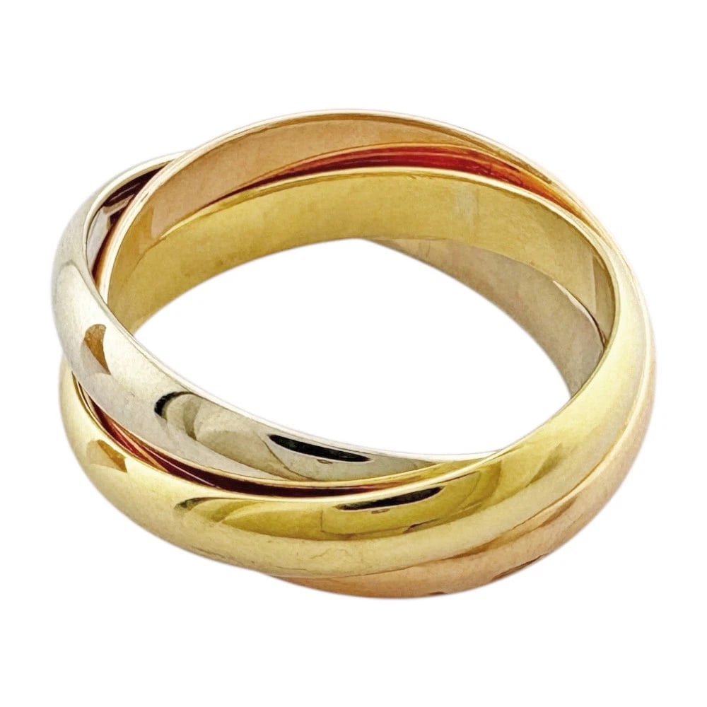 CARTIER RING K18 YELLOW GOLD K18 PINK GOLD USED: CARTIER Ring K18 yellow gold K18 Pink Gold used Brand: CARTIER Type/Style: Ring Material: K18 yellow gold Color: Pink Gold / Silver Size: US 7 Accessories: None Accessories Notice: When pu