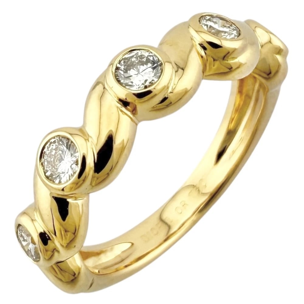 DIOR RING K18 YELLOW GOLD DIAMOND: Dior Ring K18 yellow gold diamond Brand: Dior Type/Style: Ring Material: K18 yellow gold Main Stone Natural Color: gold Size: US 5 Accessories: None Accessories Notice: When purchasing pre