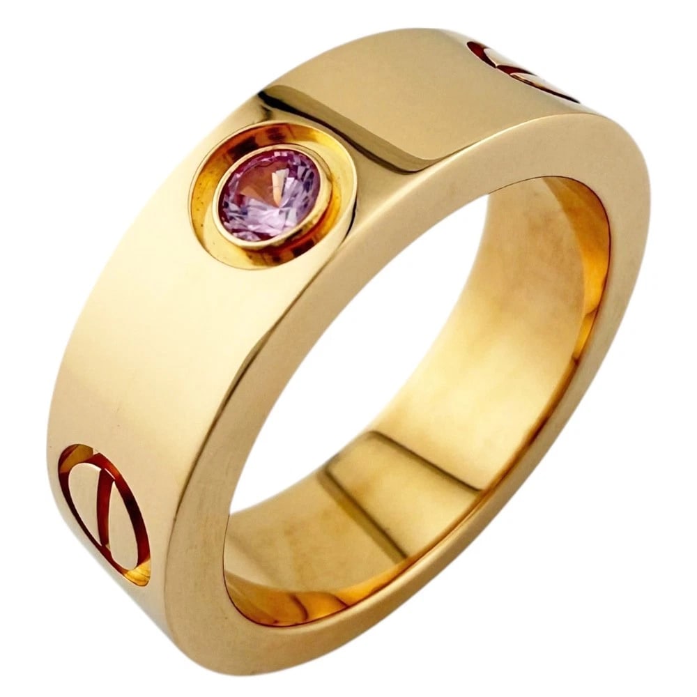 CARTIER RING K18 PINK GOLD PINK SAPPHIRE: CARTIER Ring K18 Pink Gold Pink sapphire Brand: CARTIER Type/Style: Ring Material: K18 Pink Gold Main Stone Pink sapphire Color: Pink gold Size: US 5 Accessories: None Accessories Notice: